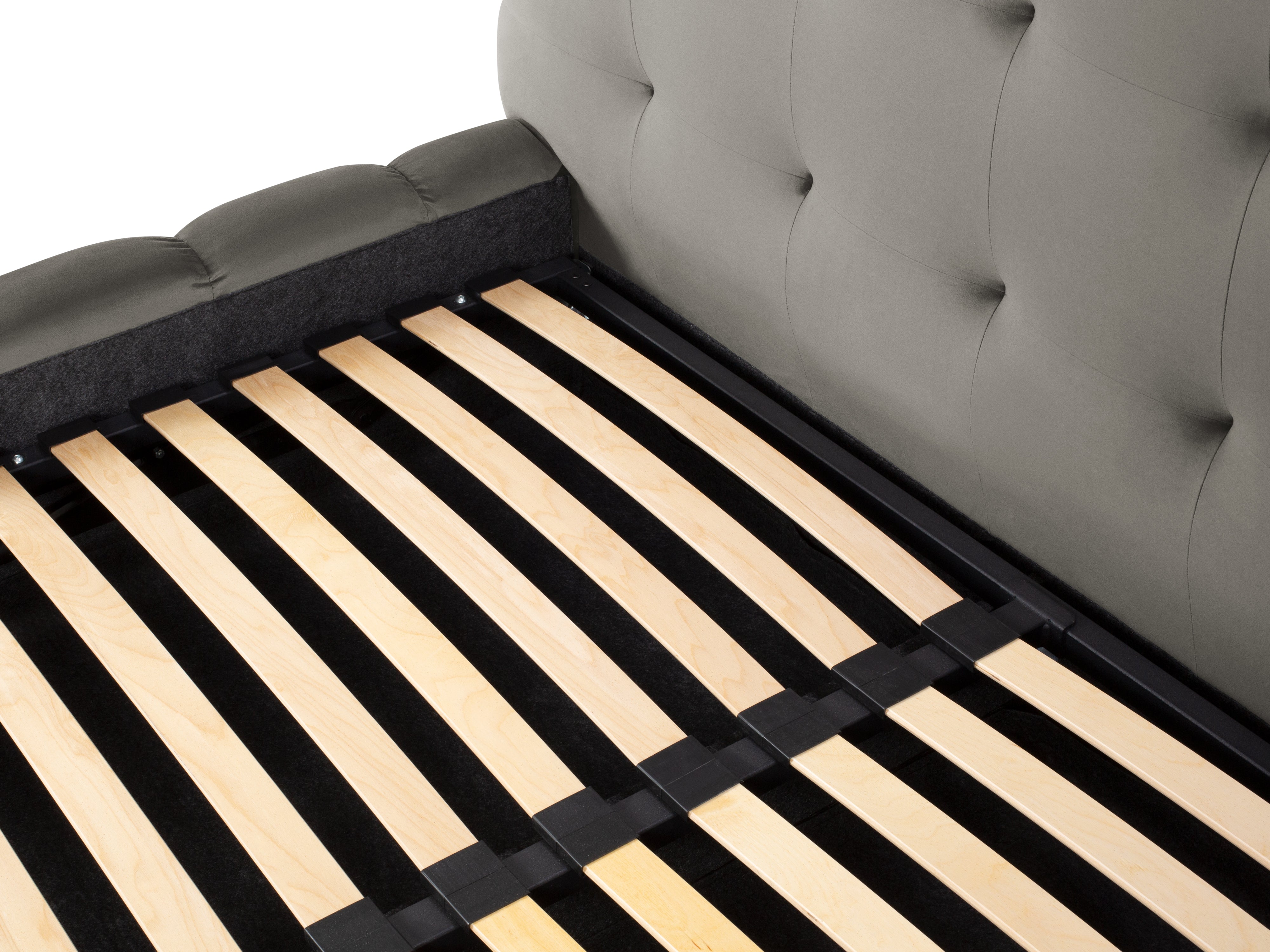 Mamaia Bettgestell mit Kopfteil und Bettkasten, Material: Samt