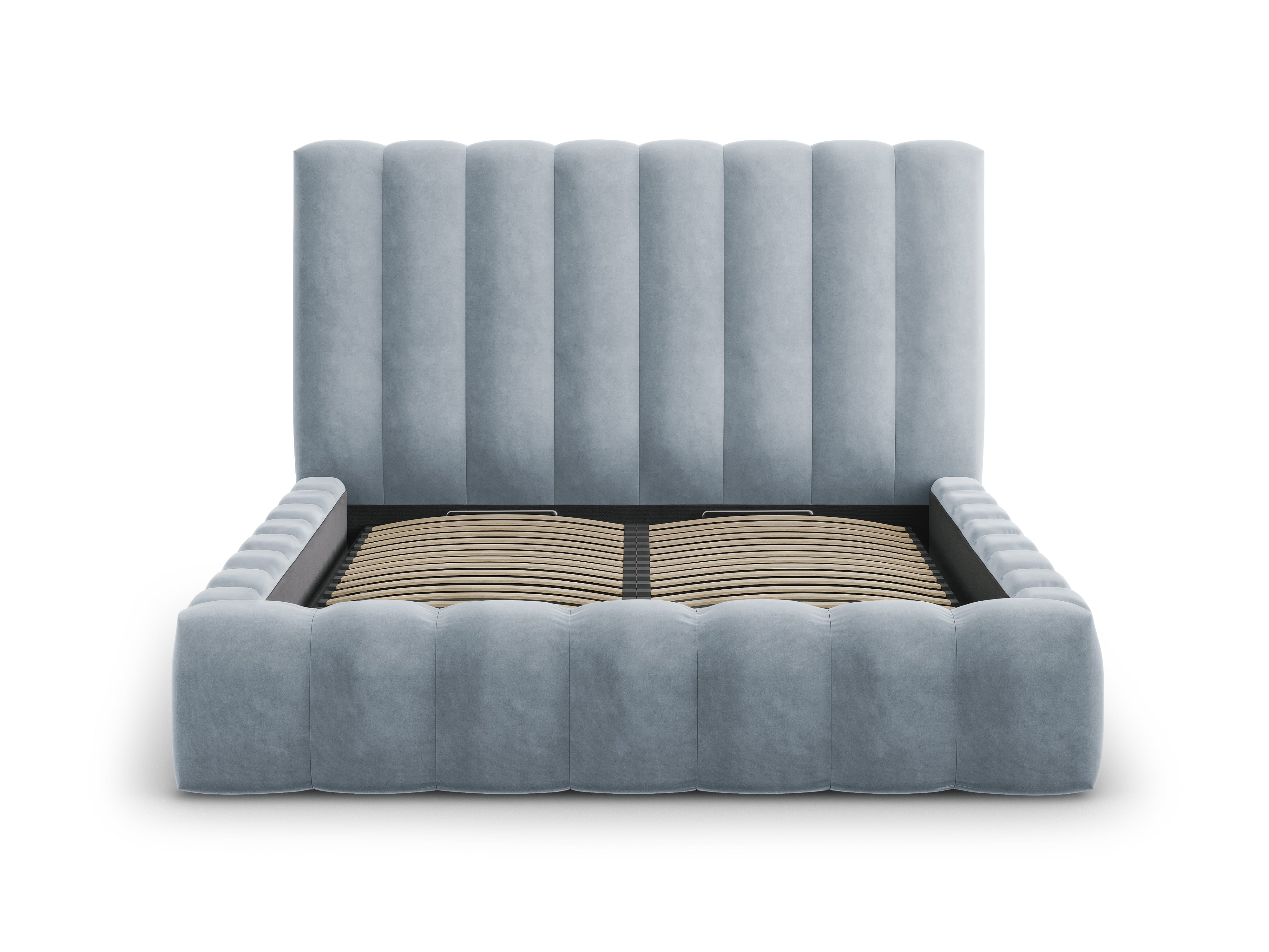 Kelp Bettgestell mit Kopfteil und Ablagefach, Material: Samt