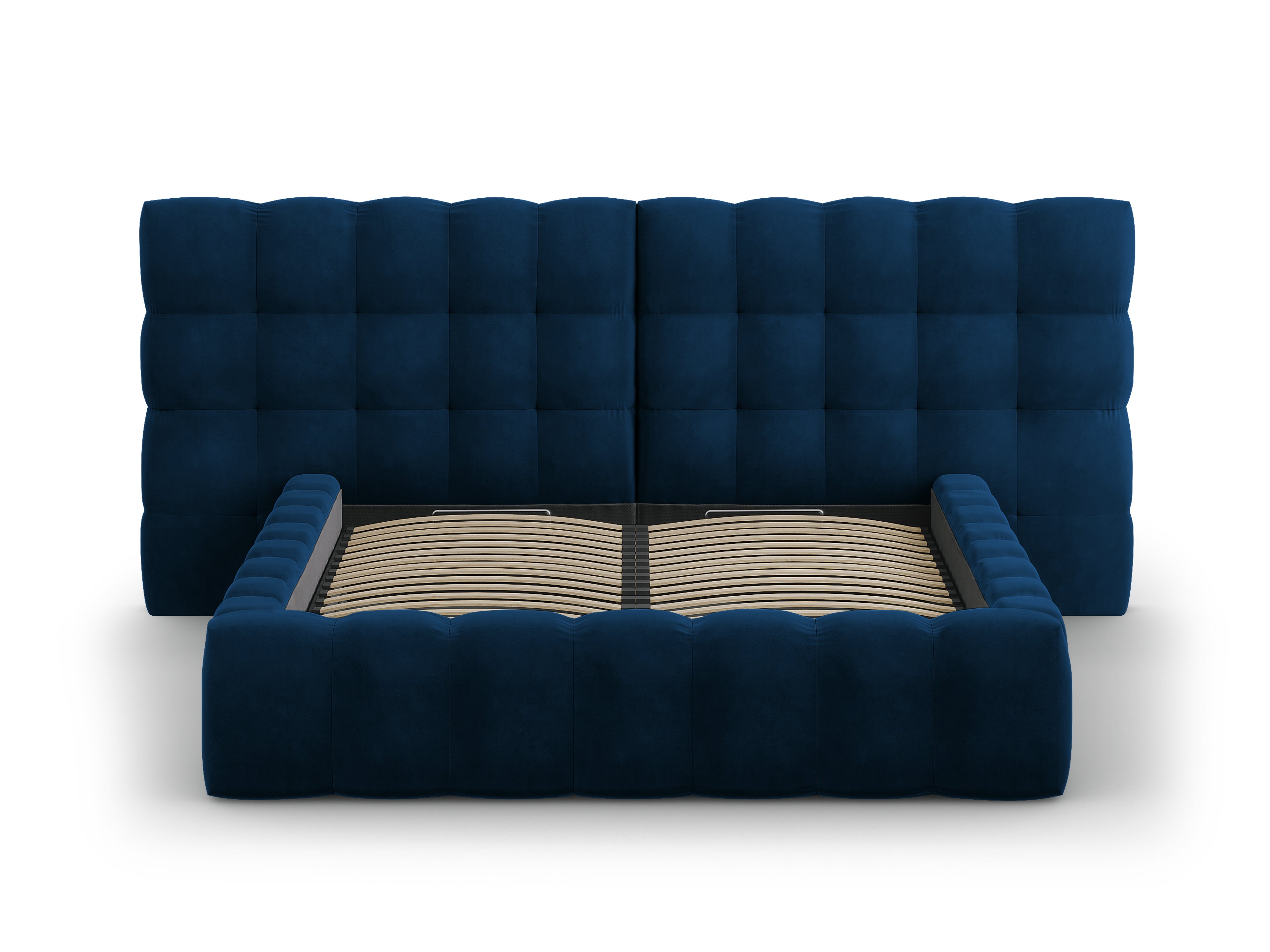 Mamaia Bettgestell mit doppeltem Kopfteil und Staufach