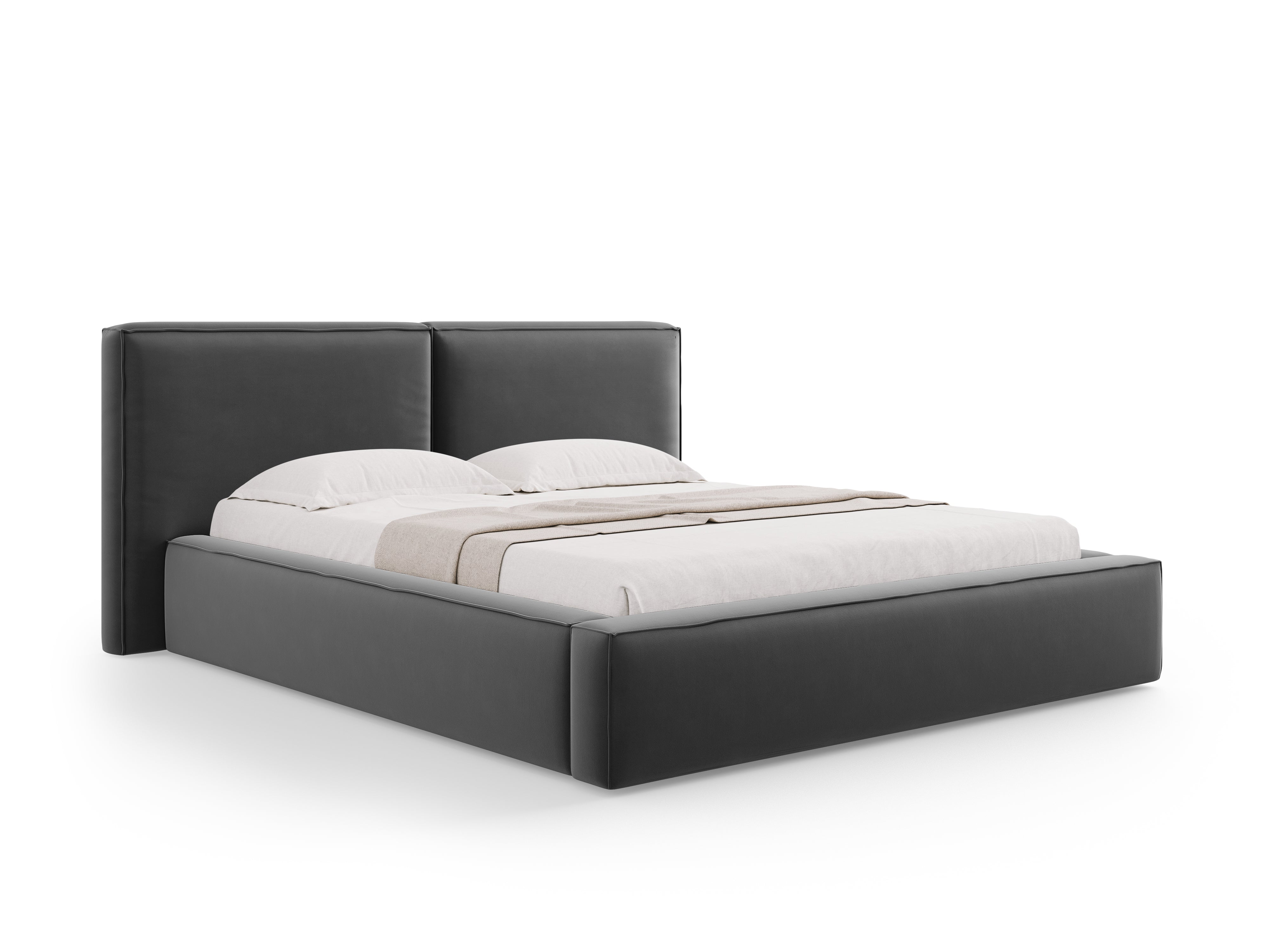 Jodie Bett mit Aufbewahrungsfach, Material: Samt
