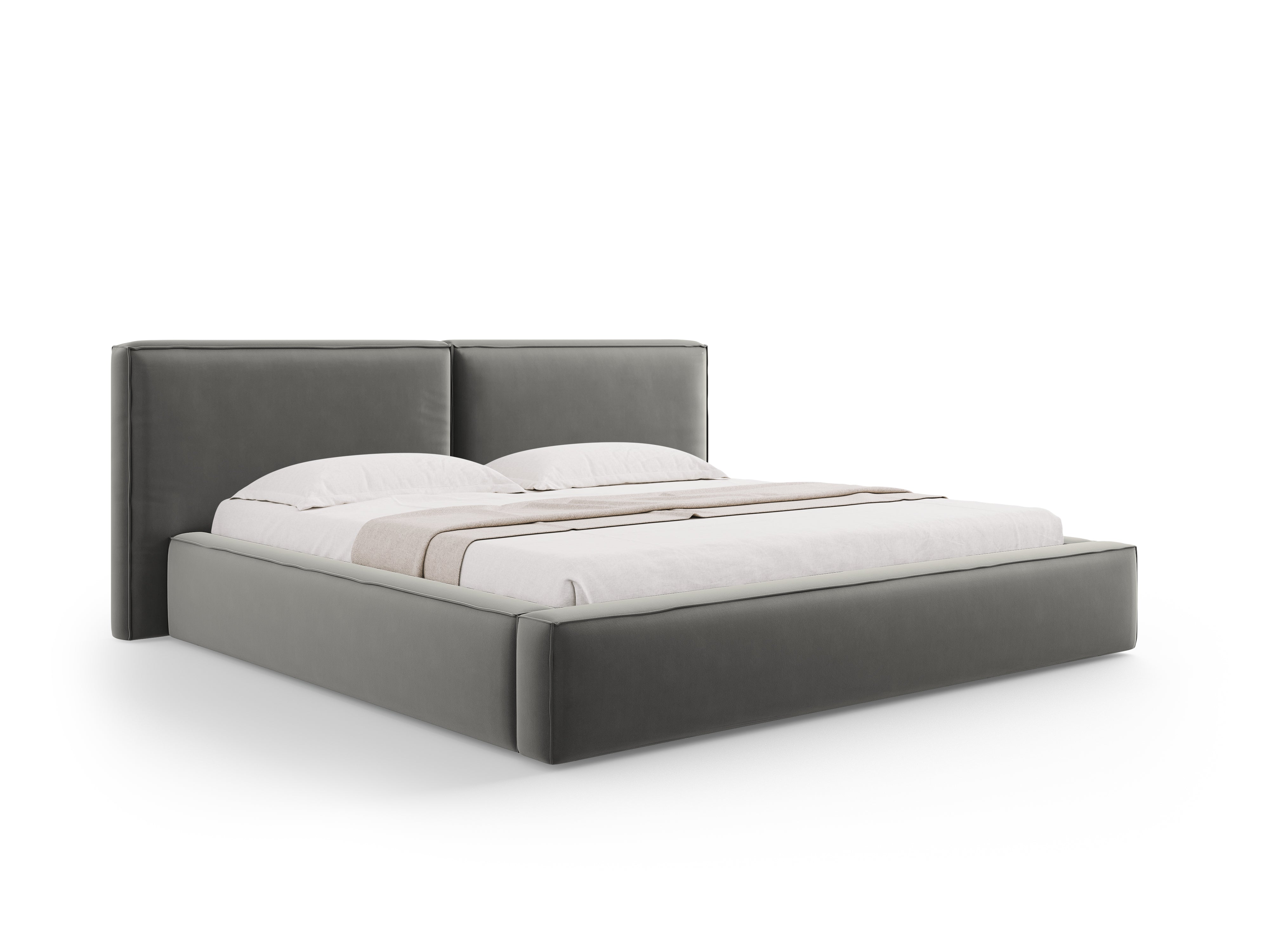 Jodie Bett mit Aufbewahrungsfach, Material: Samt