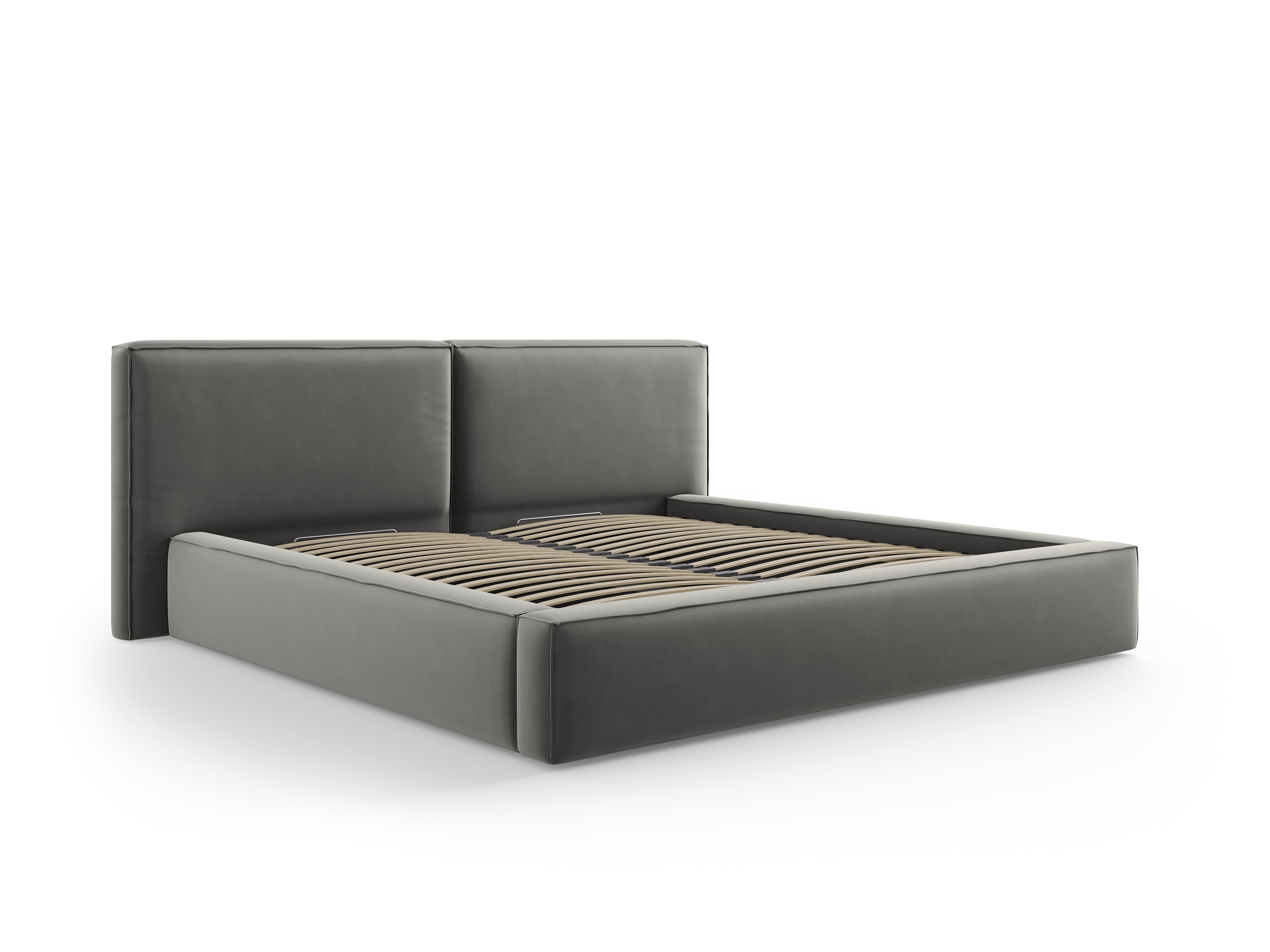 Jodie Bett mit Aufbewahrungsfach, Material: Samt