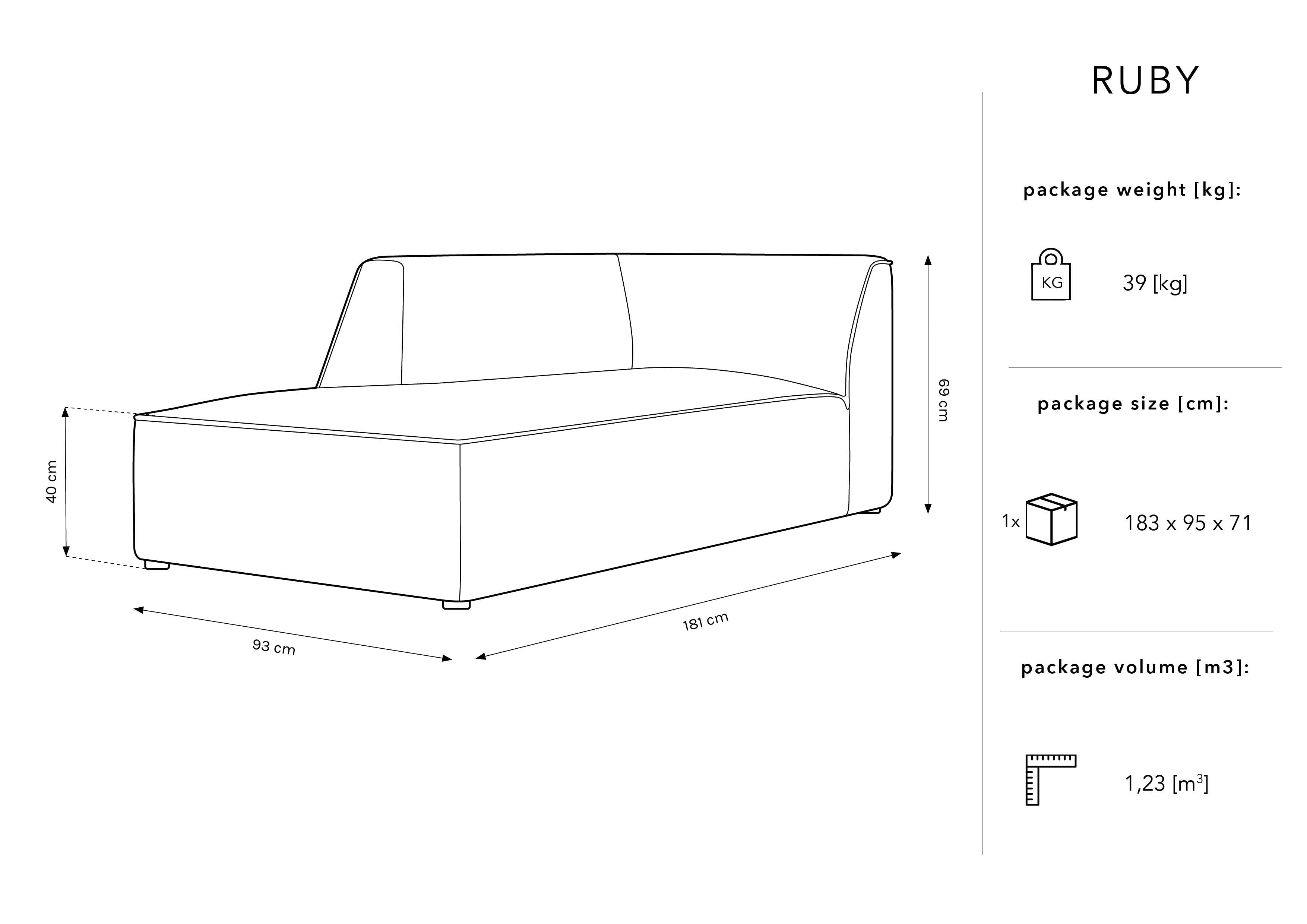 Damenbett Ruby, 181x93cm, Material: Samt
