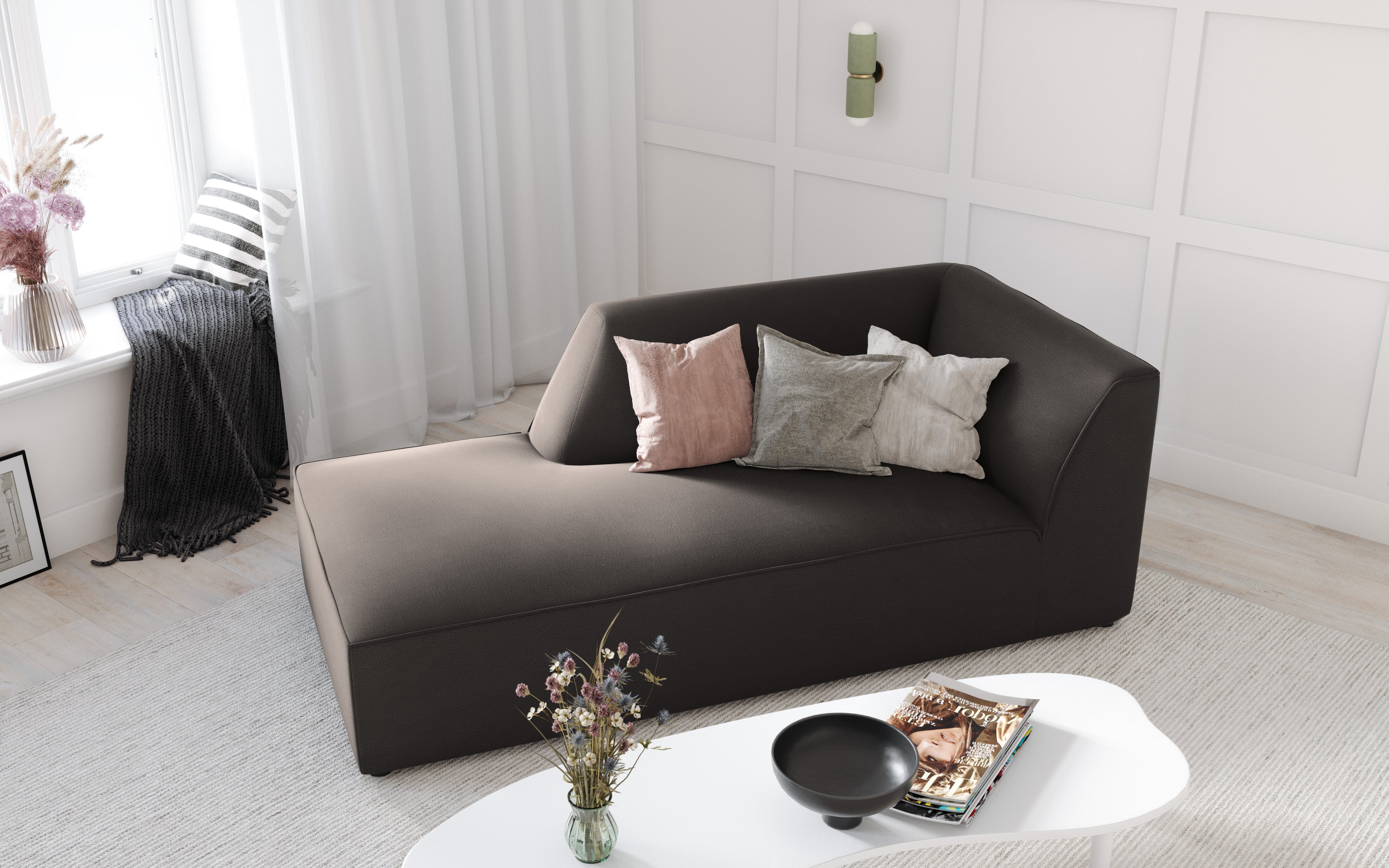 Damenbett Ruby, 181x93cm, Material: Samt