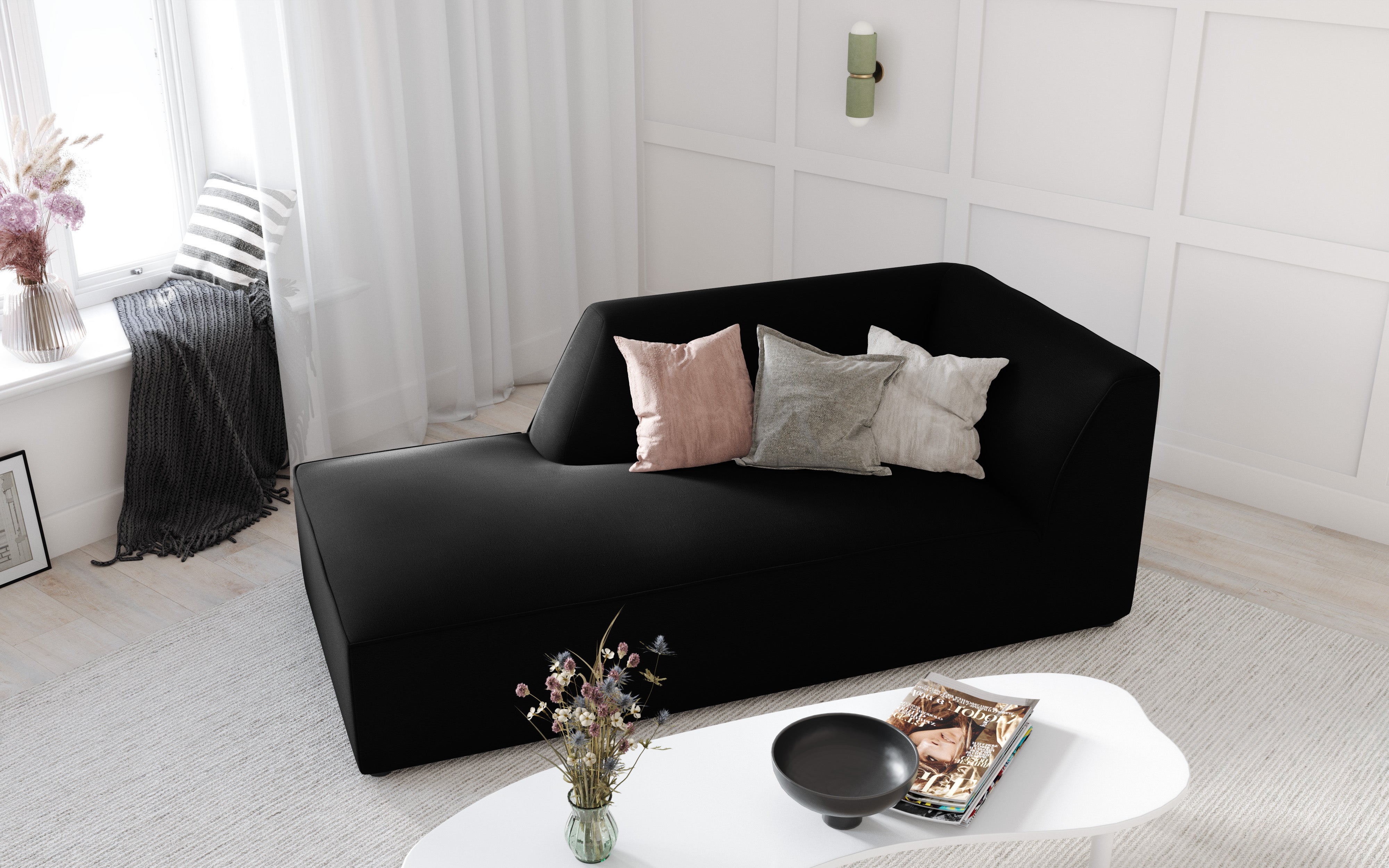 Damenbett Ruby, 181x93cm, Material: Samt