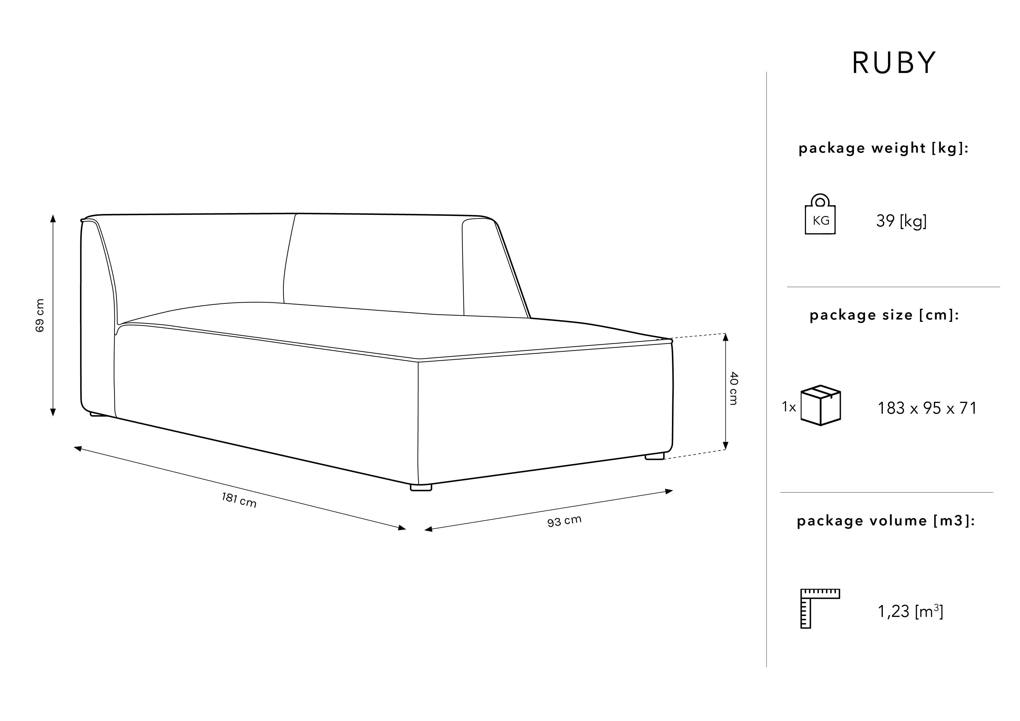 Damenbett Ruby, 181x93cm, Material: Samt