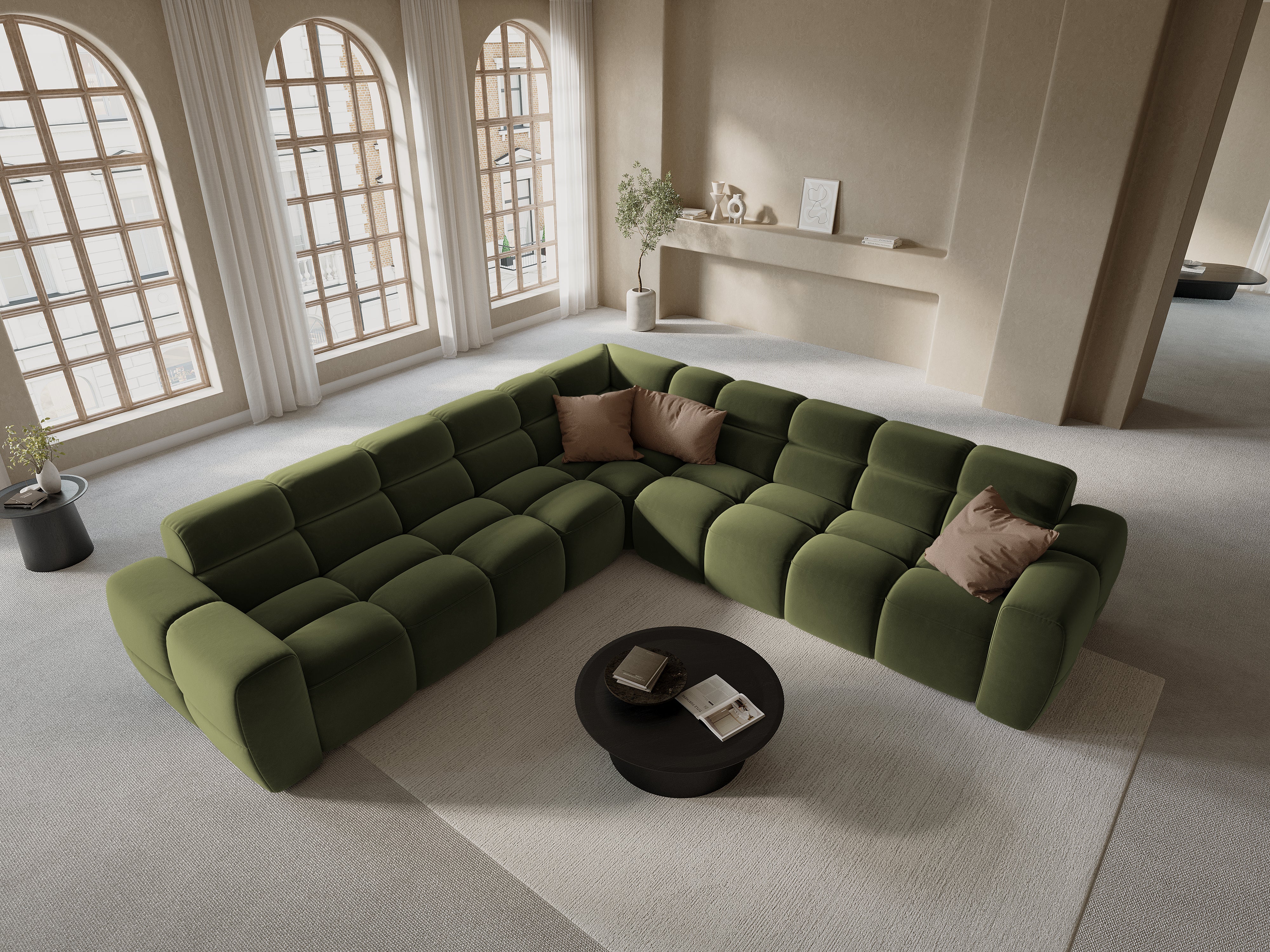 Ecksofa Lisa 310x310cm, Material: Samt