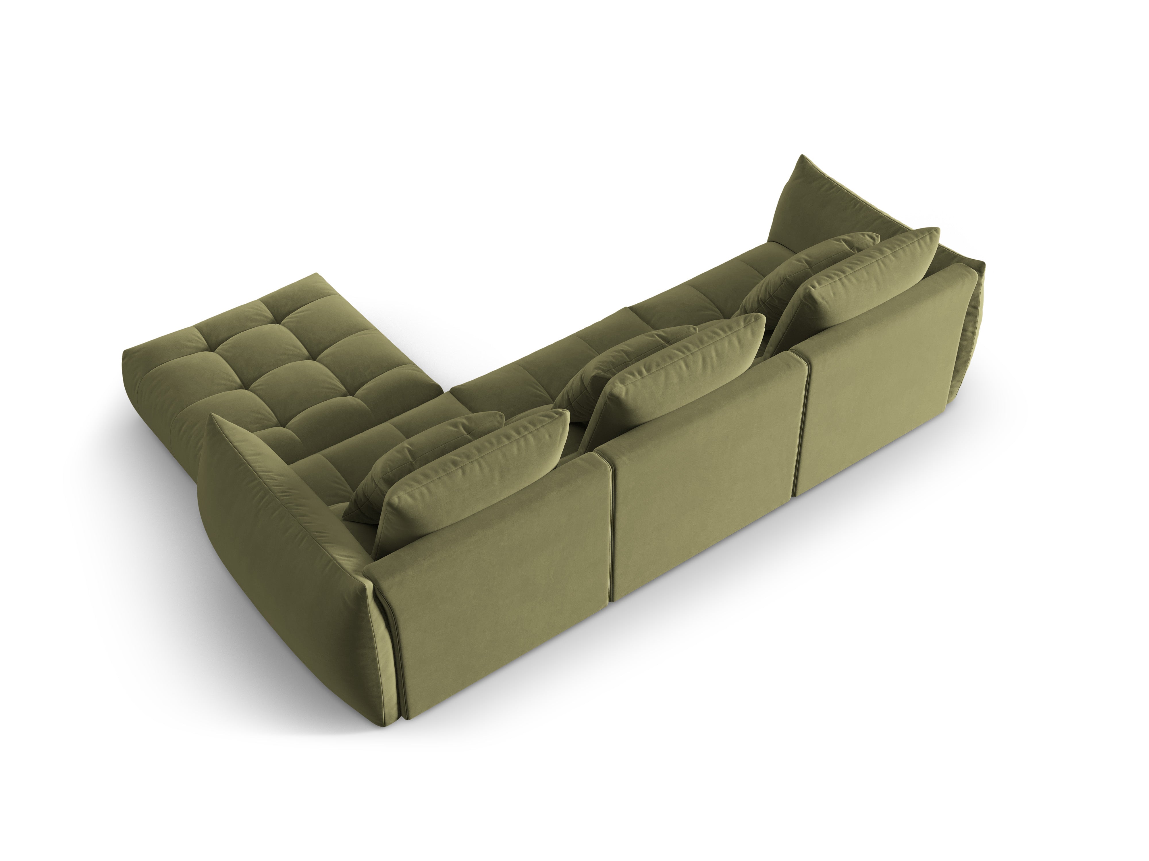 Bloom Ecksofa, 332x216 cm, Material: Samt