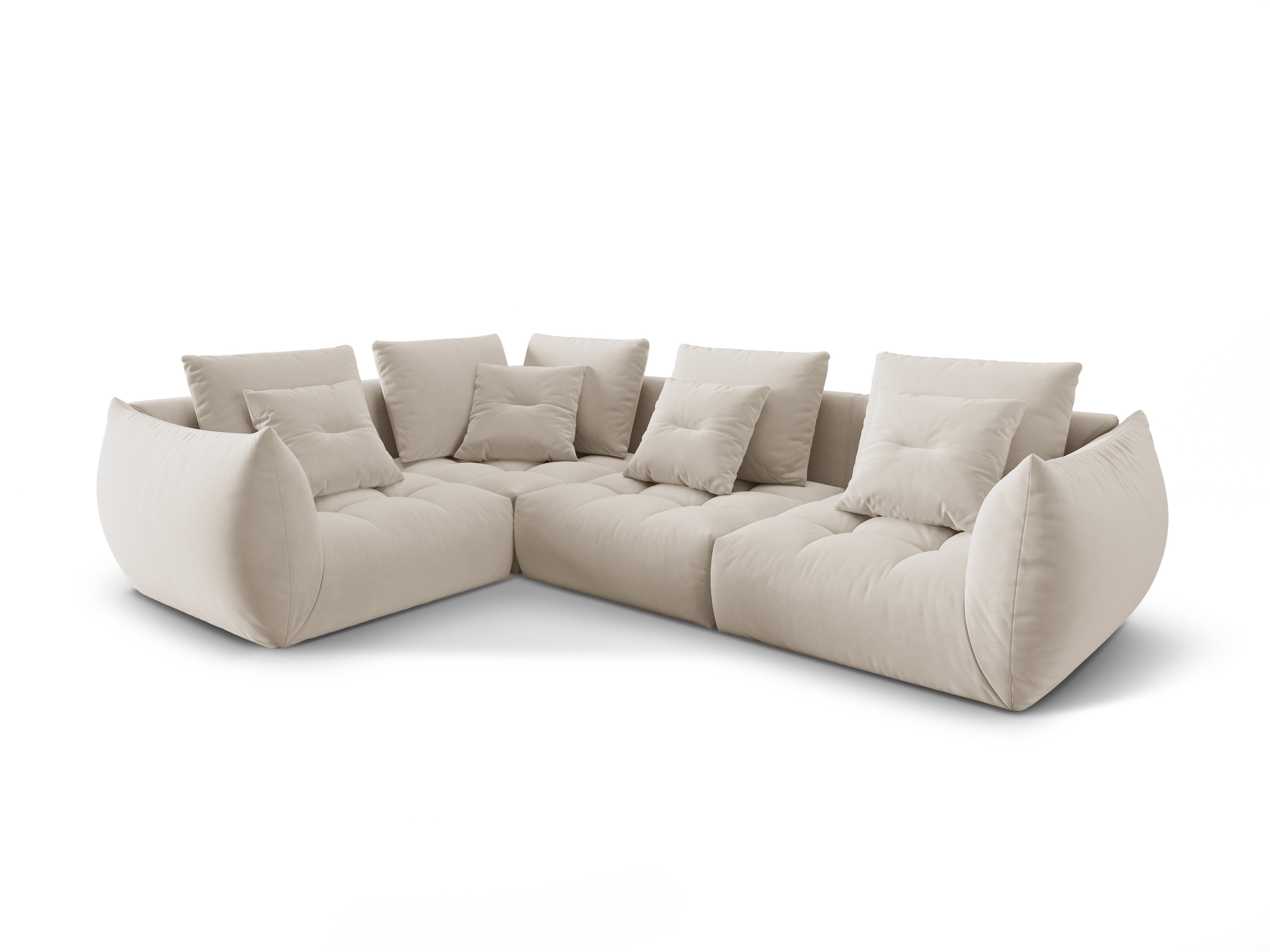 Bloom Ecksofa, 316x216 cm, Material: Samt