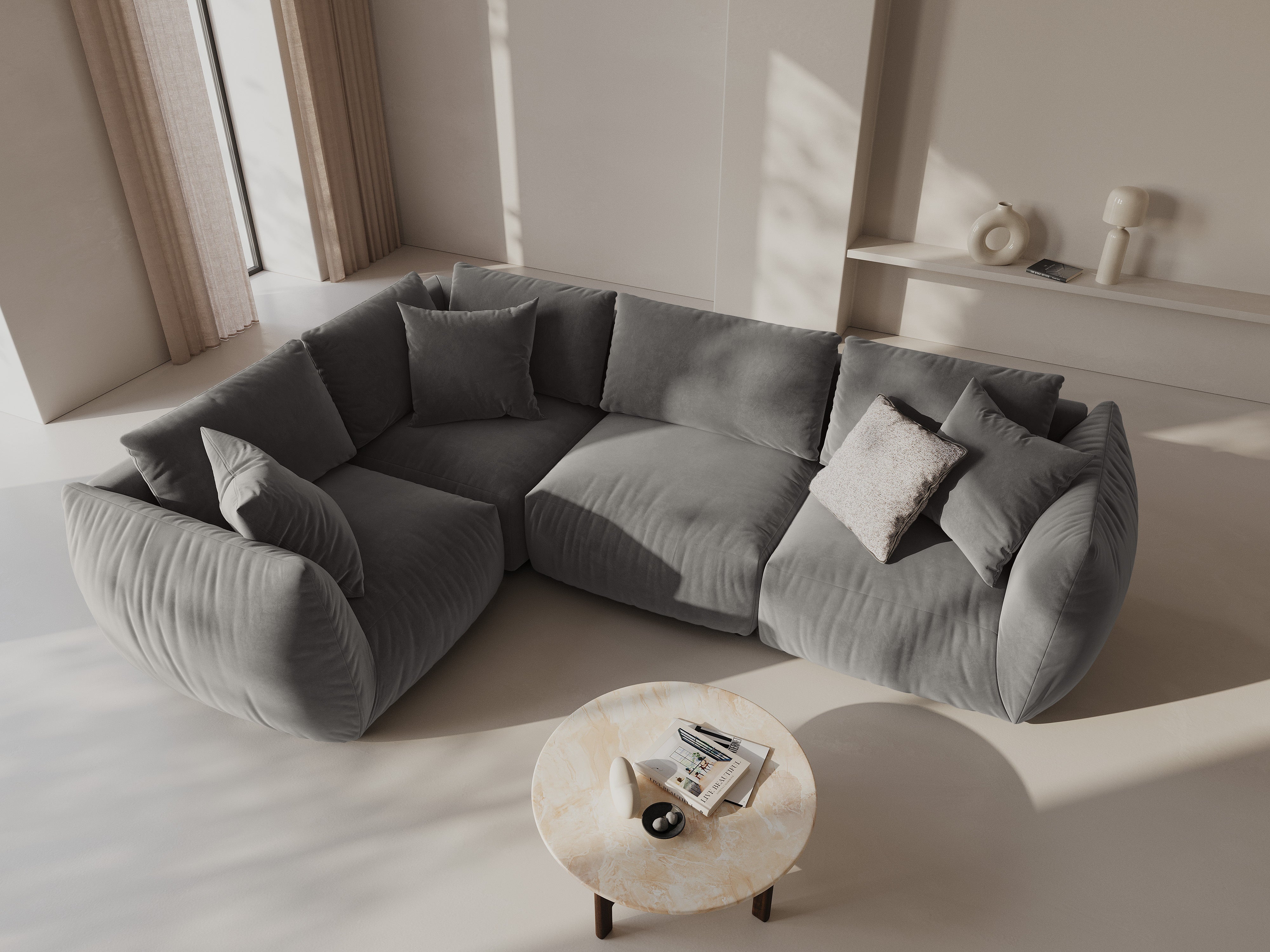 Ecksofa Chris 295x210cm, Material: Samt