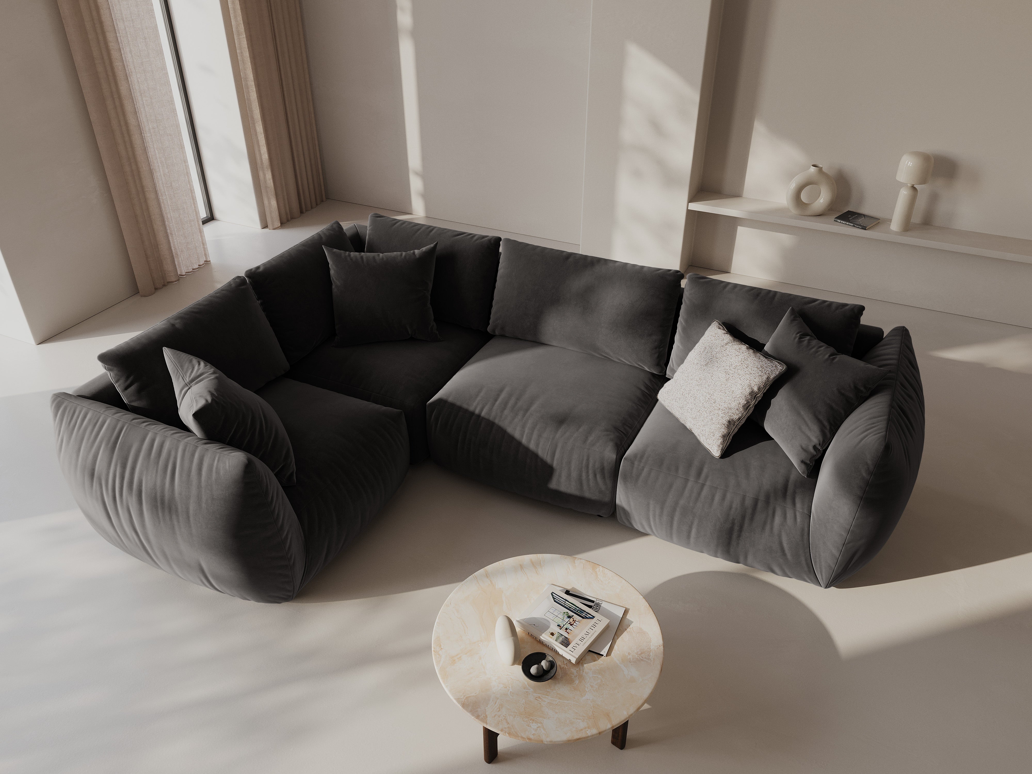 Ecksofa Chris 295x210cm, Material: Samt