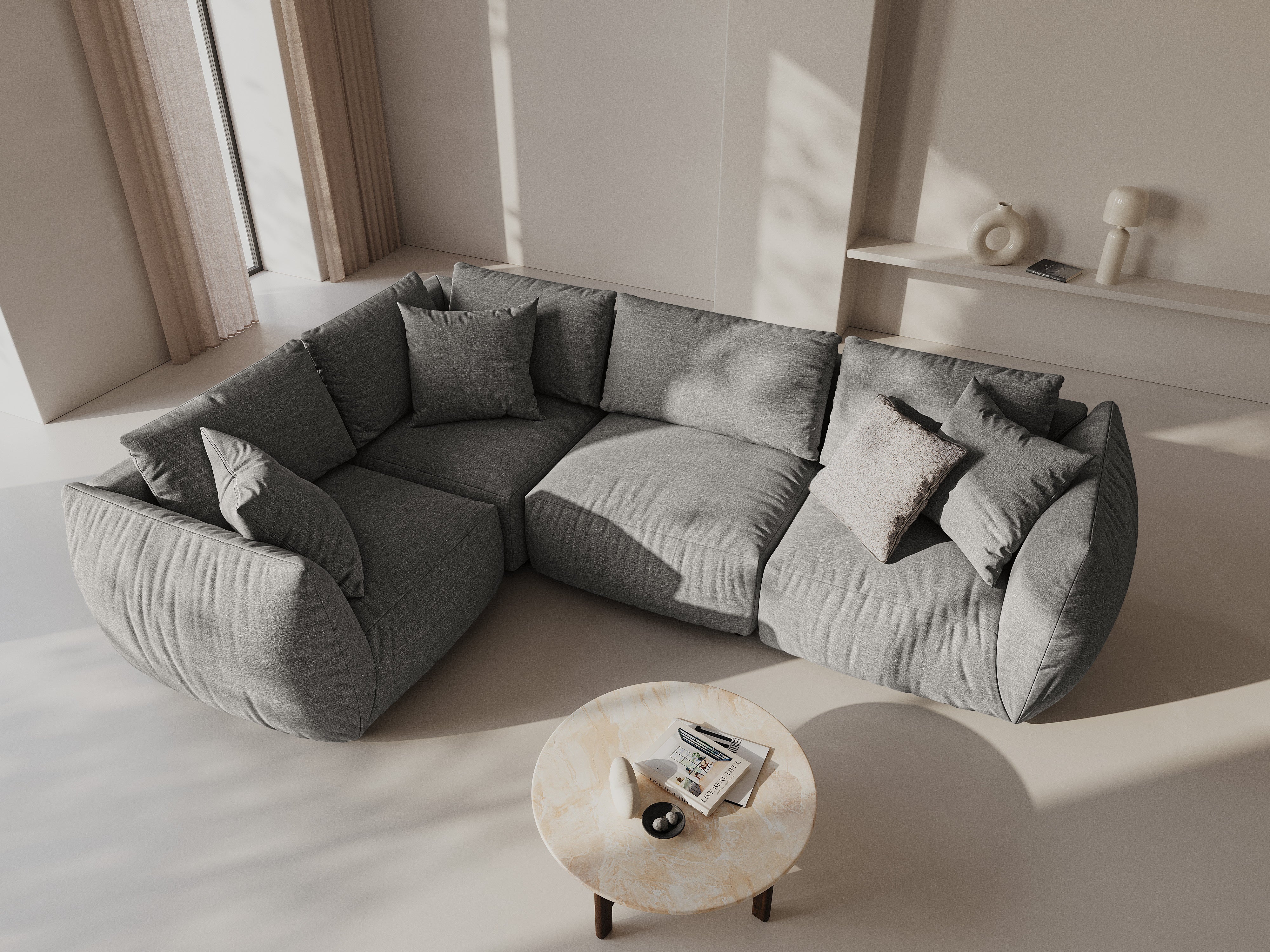 Ecksofa Chris 295x210cm, Material: Strukturstoff