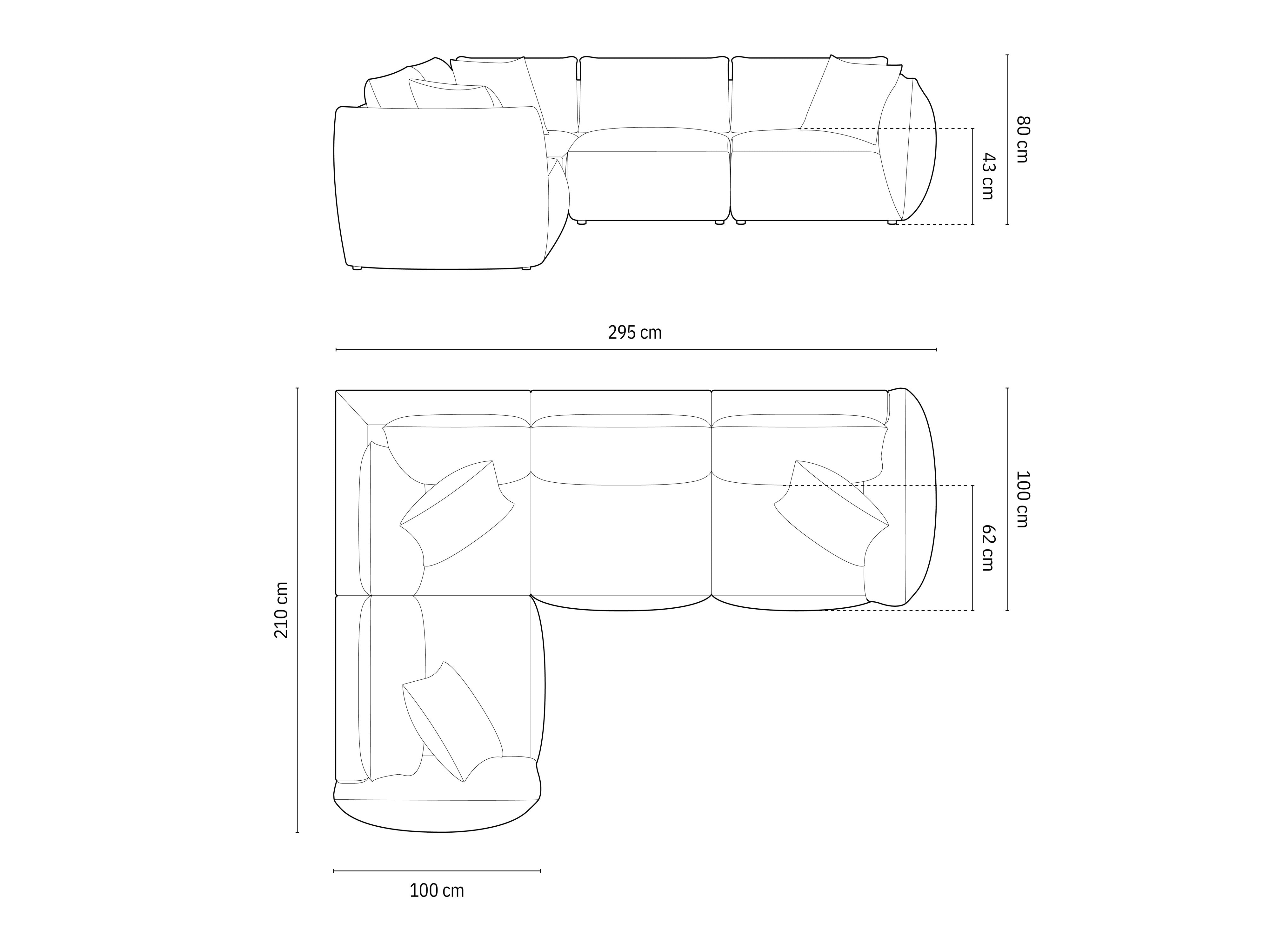 Ecksofa Chris 295x210cm, Material: Strukturstoff