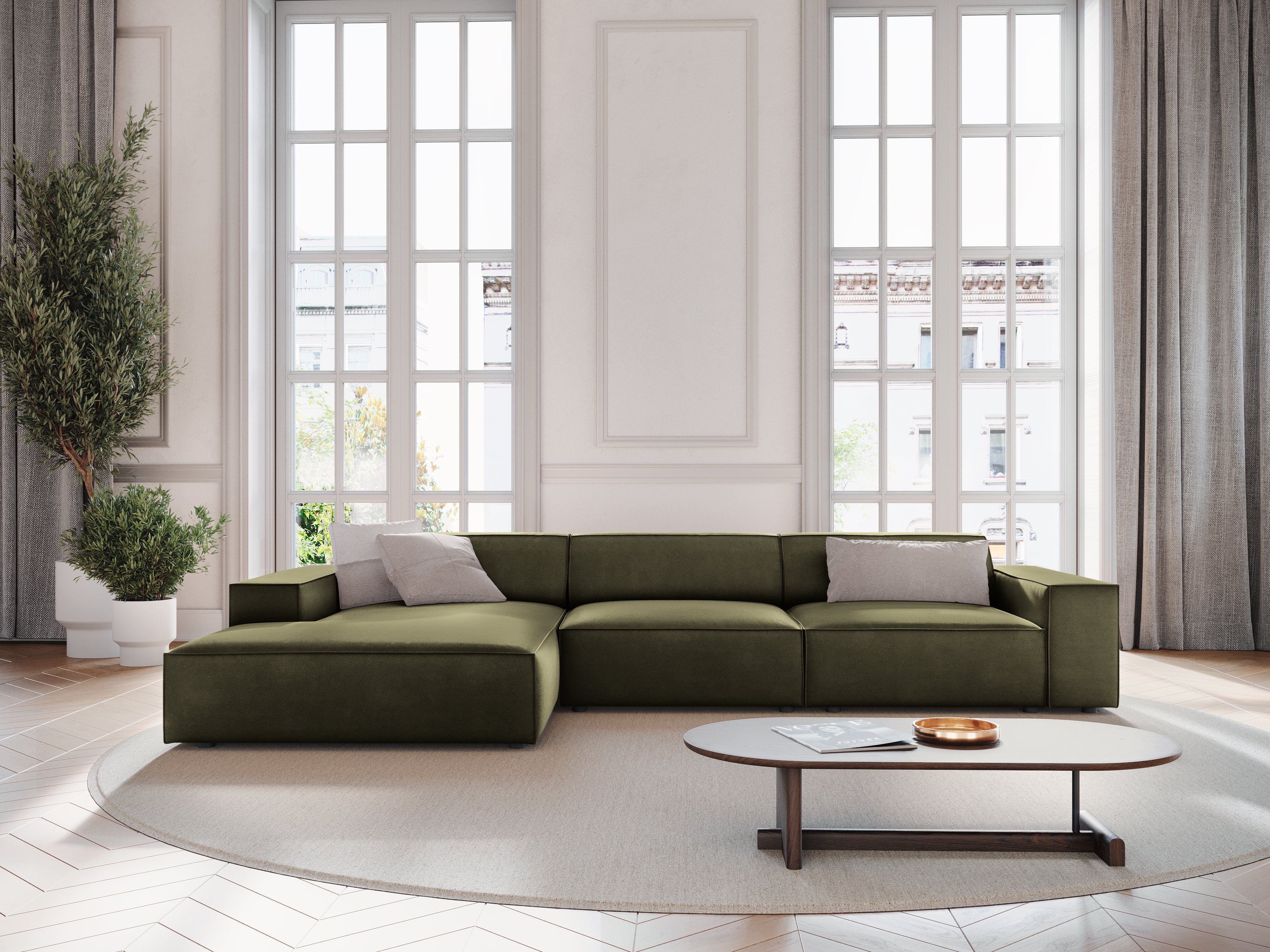 Ecksofa Jodie 284x166cm, Material: Samt