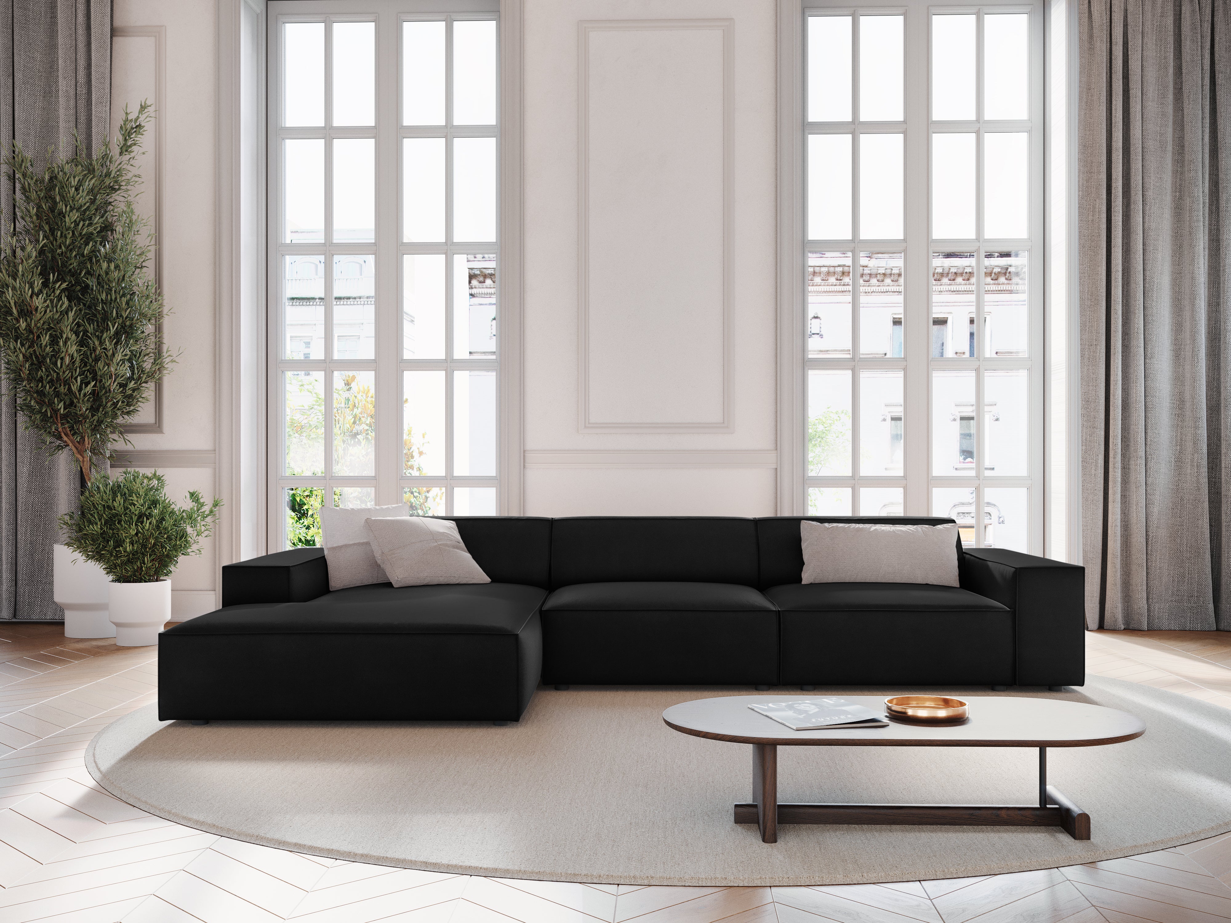 Ecksofa Jodie 284x166cm, Material: Samt