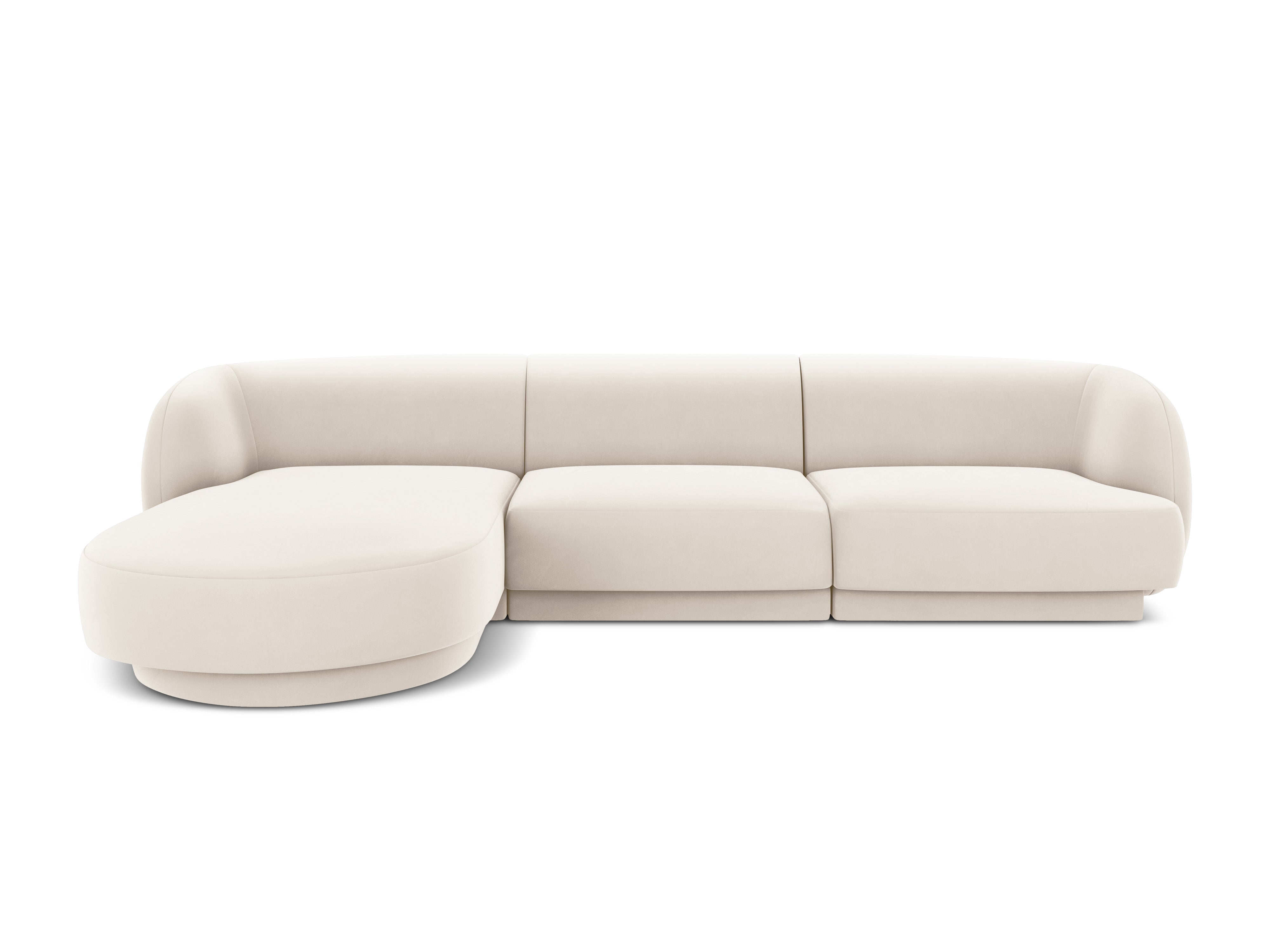 Ecksofa Miley abgerundet 255x156cm, Material: Samt