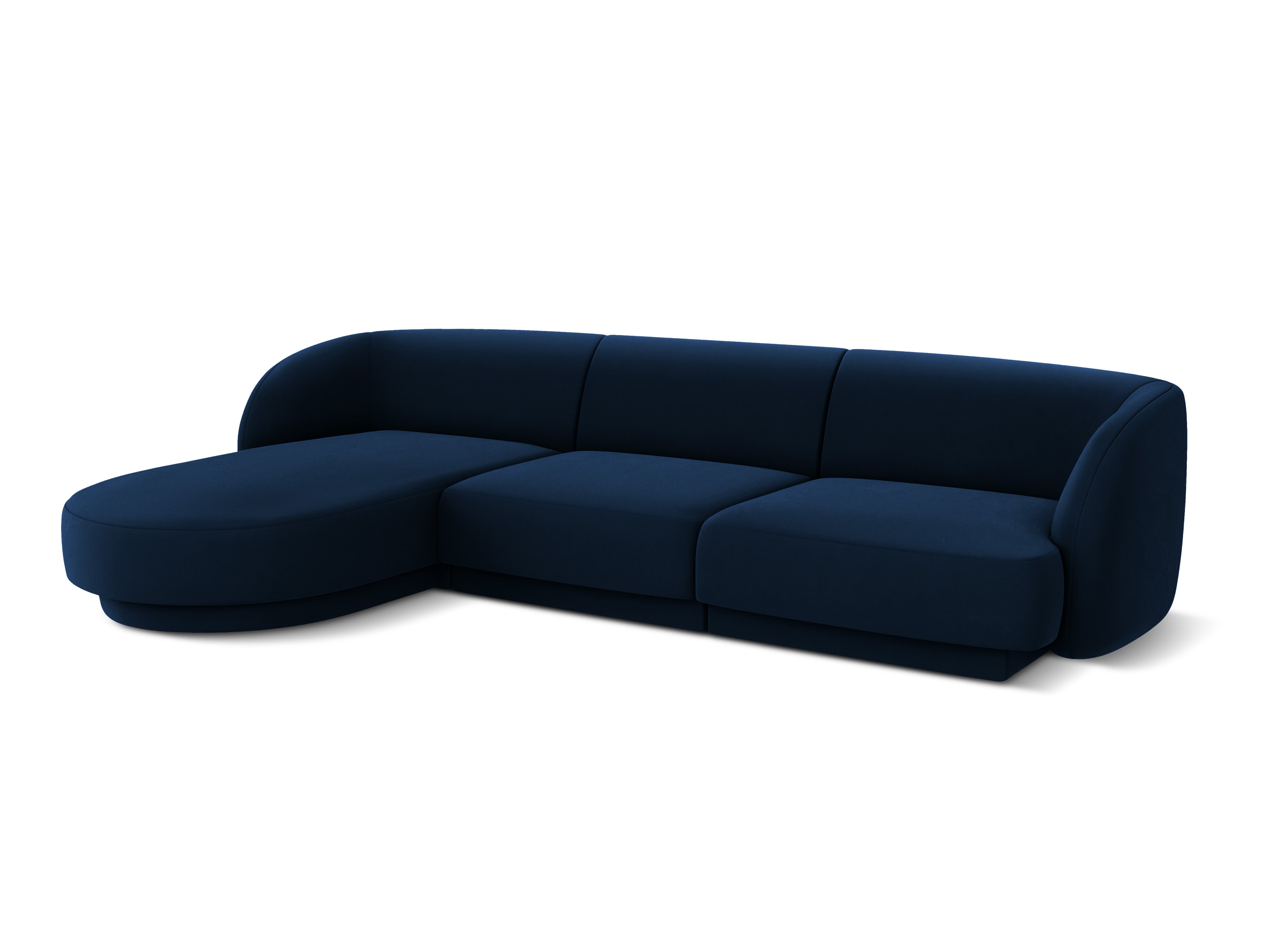 Ecksofa Miley abgerundet 255x156cm, Material: Samt