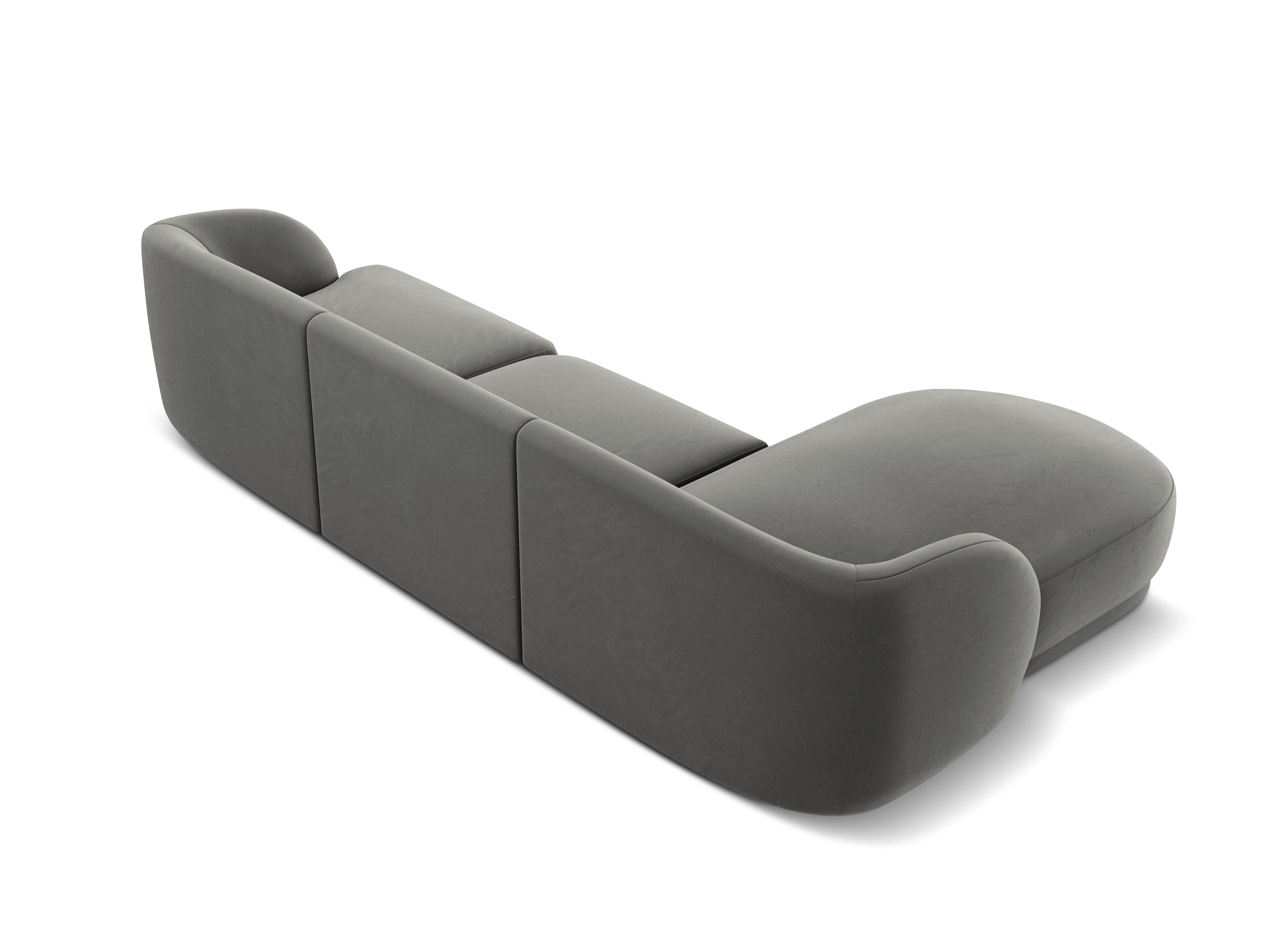 Ecksofa Miley abgerundet 255x156cm, Material: Samt