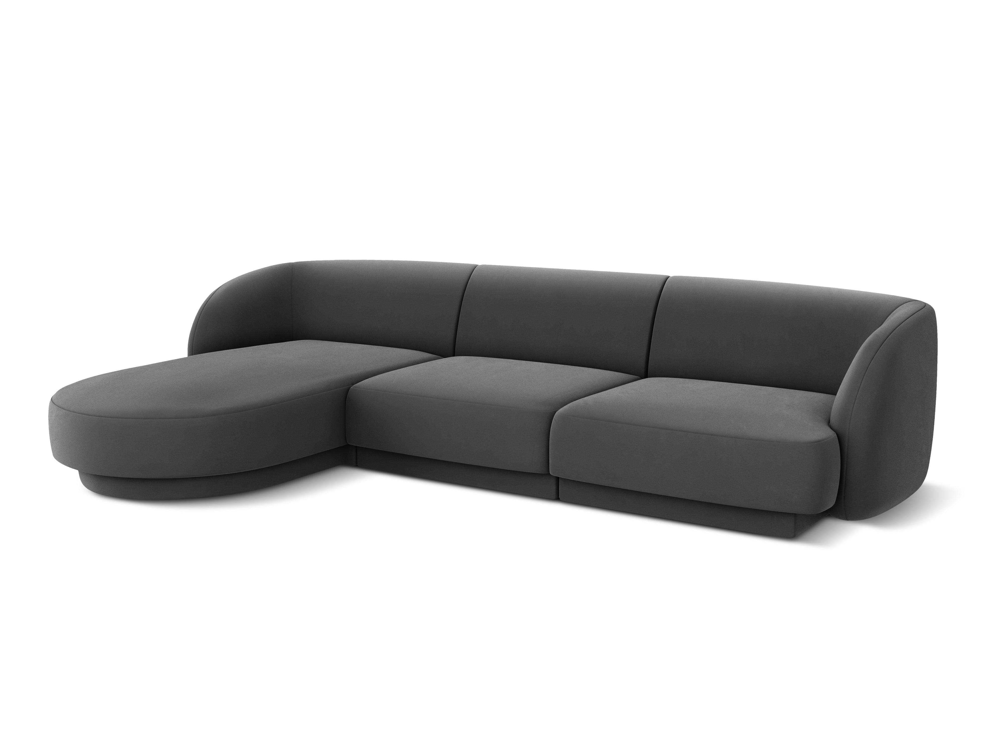 Ecksofa Miley abgerundet 255x156cm, Material: Samt
