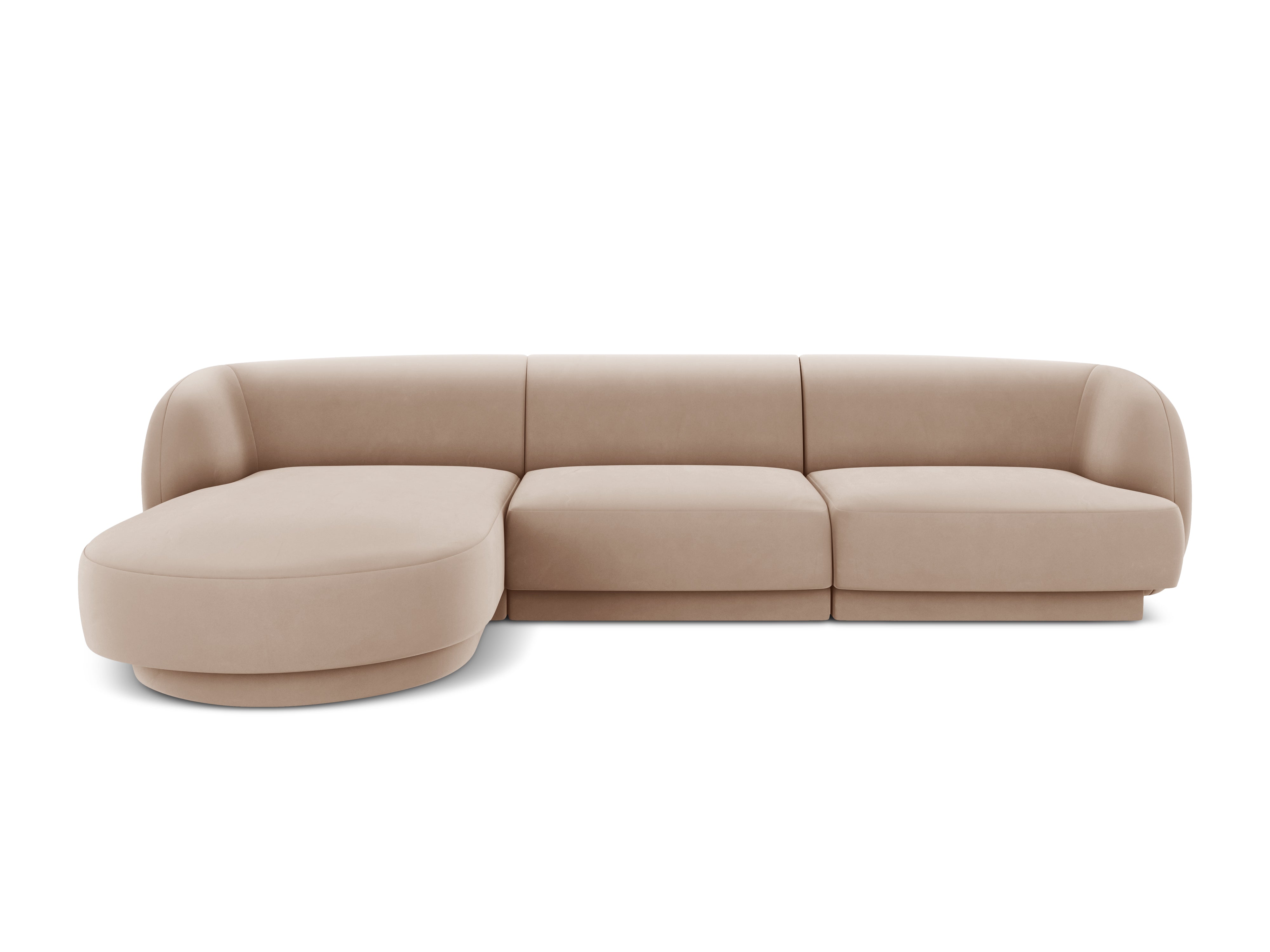 Ecksofa Miley abgerundet 255x156cm, Material: Samt