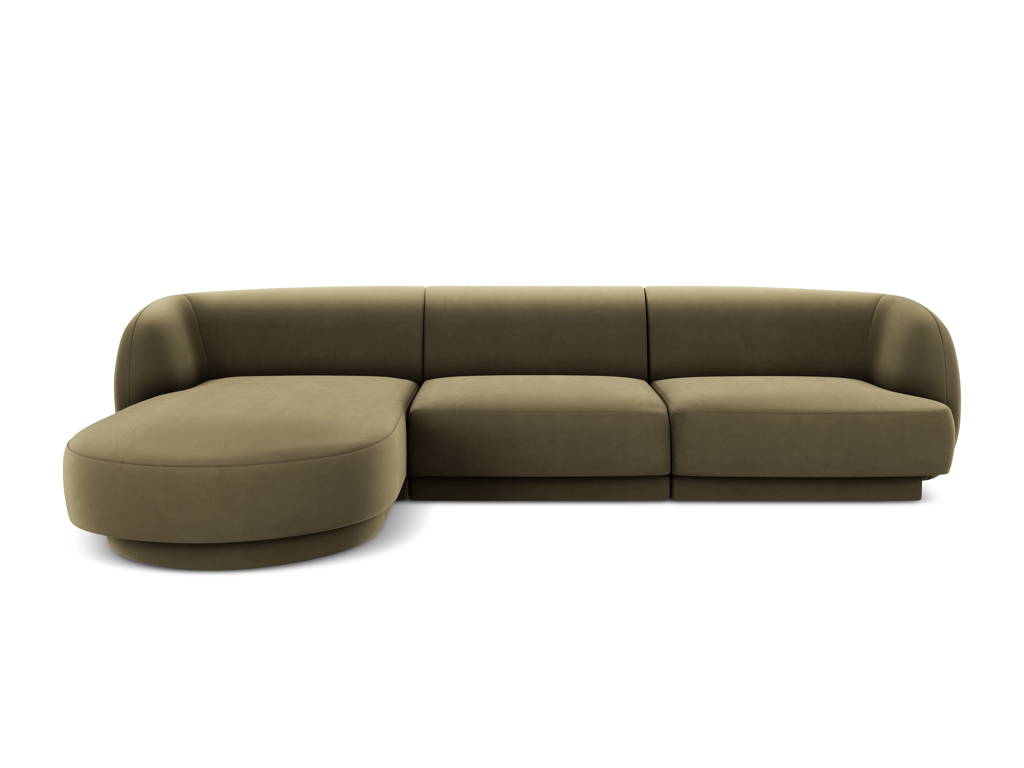 Ecksofa Miley abgerundet 255x156cm, Material: Samt