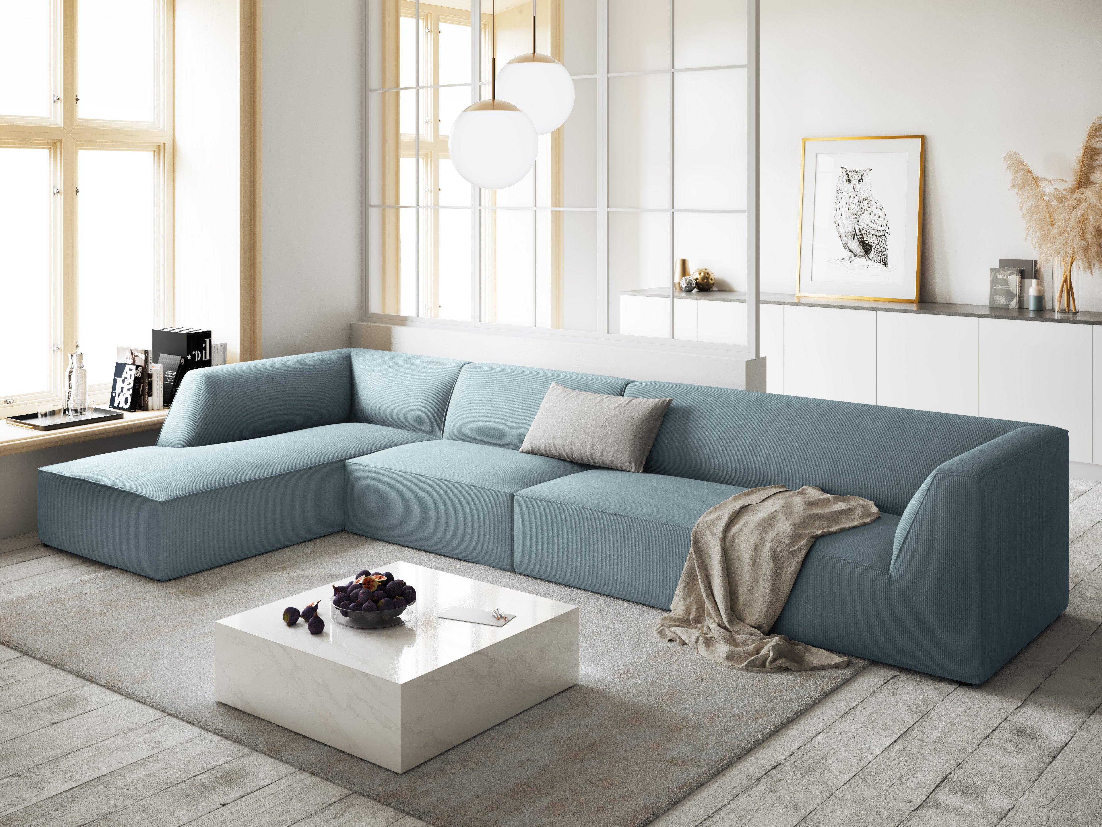 Ecksofa Ruby, 5 Sitze, 366x180cm, Material: Cord