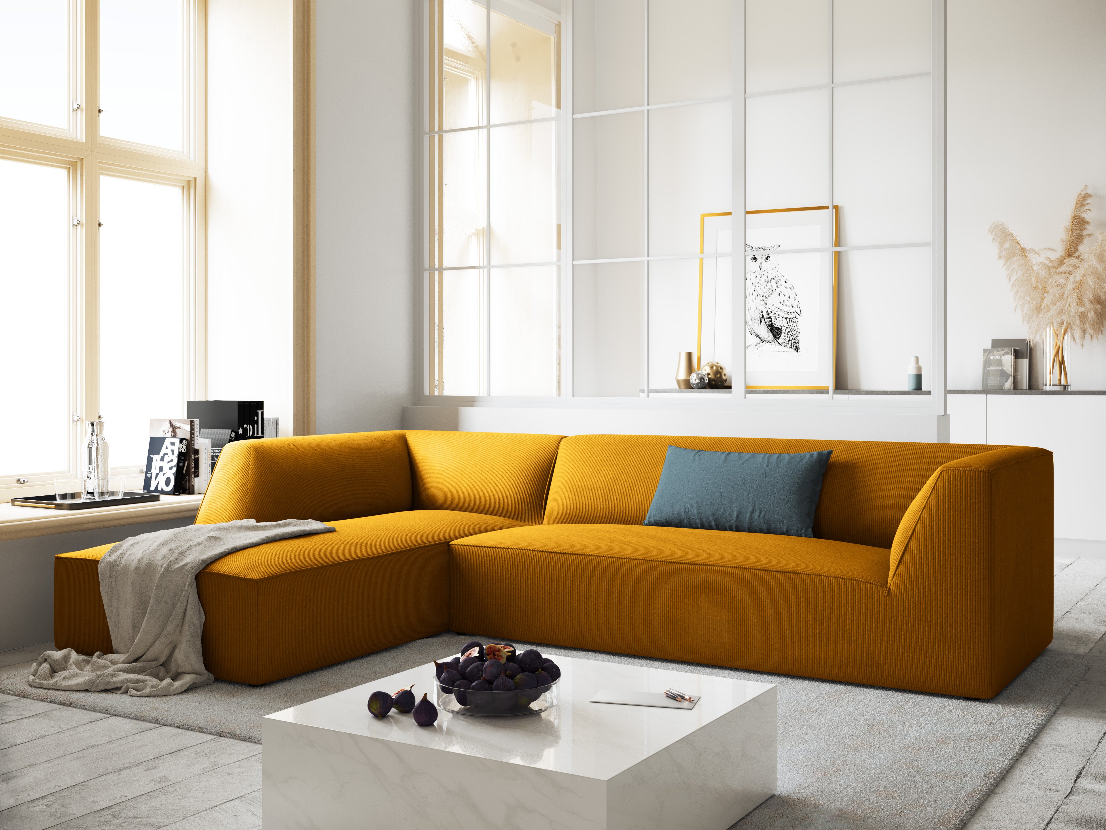 Ecksofa Ruby, 4 Sitze, 273x180cm, Material: Cord