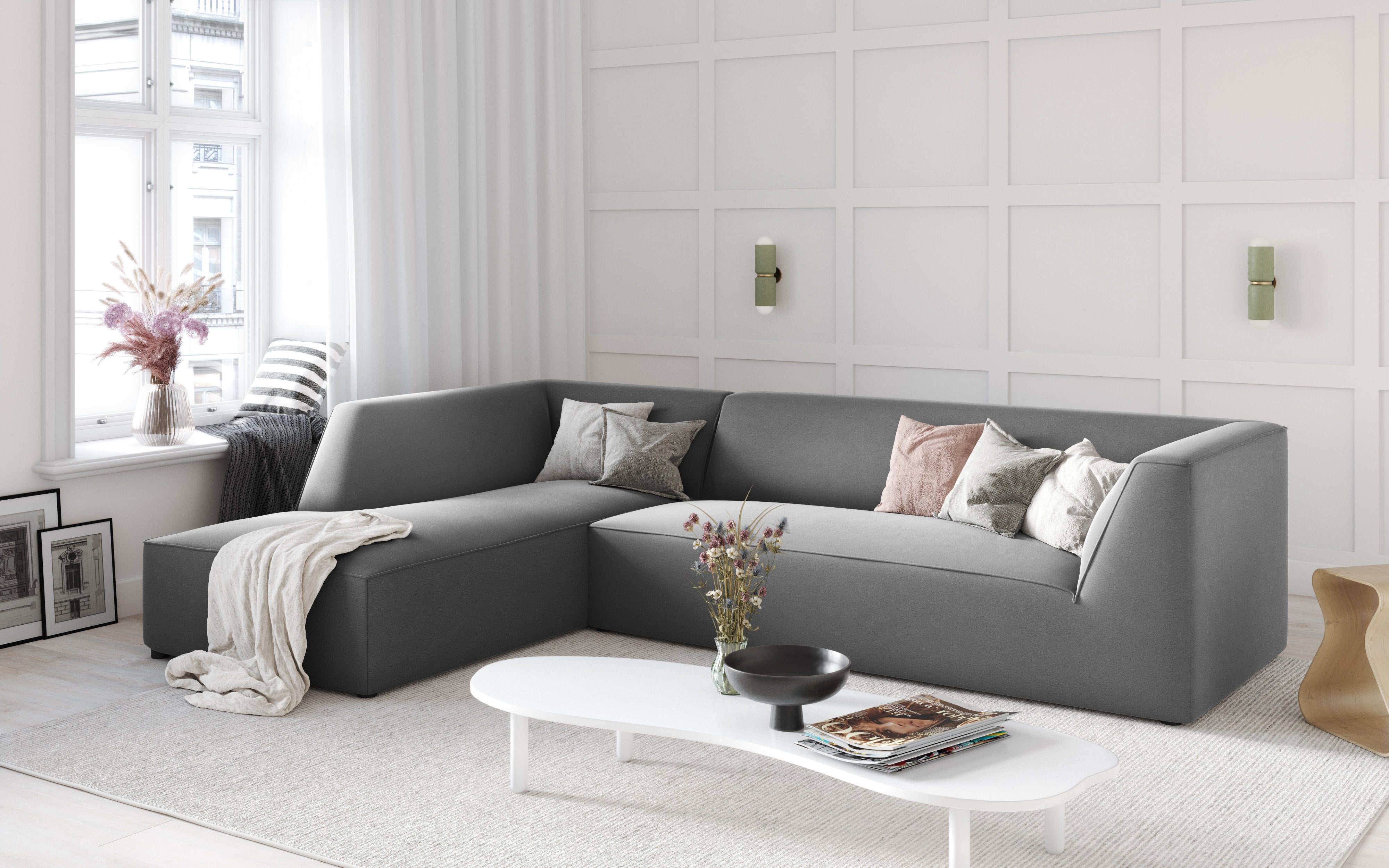 Ecksofa Ruby, 4 Sitze, 273x180cm, Material: Samt