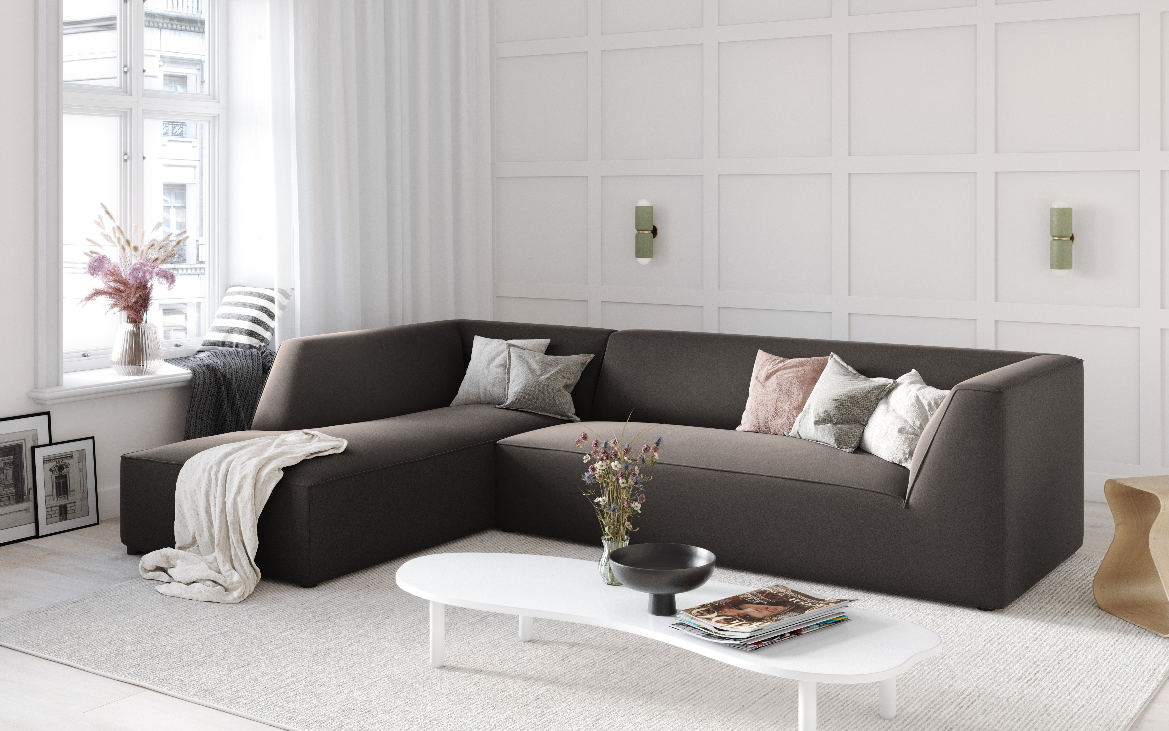 Ecksofa Ruby, 4 Sitze, 273x180cm, Material: Samt