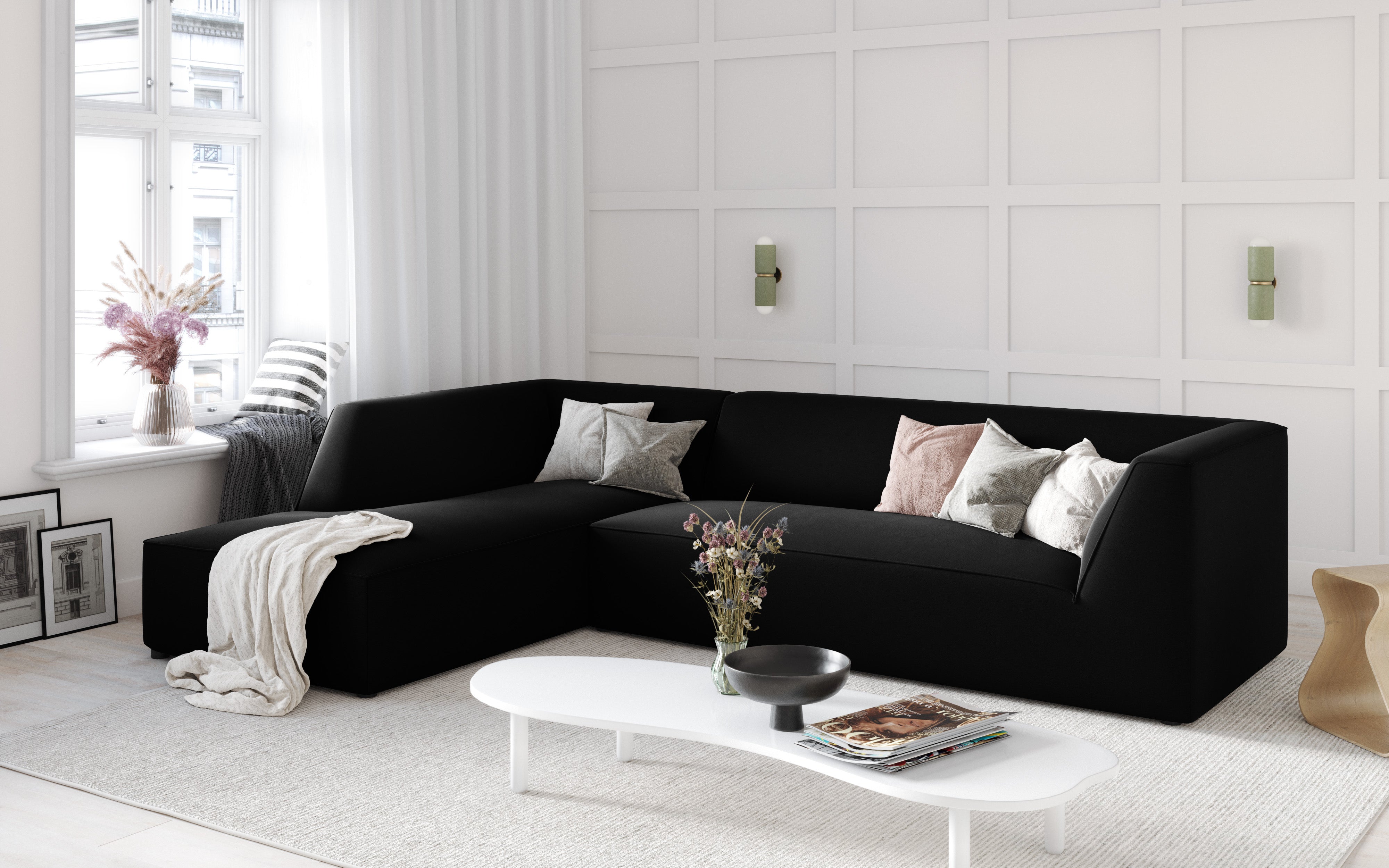 Ecksofa Ruby, 4 Sitze, 273x180cm, Material: Samt