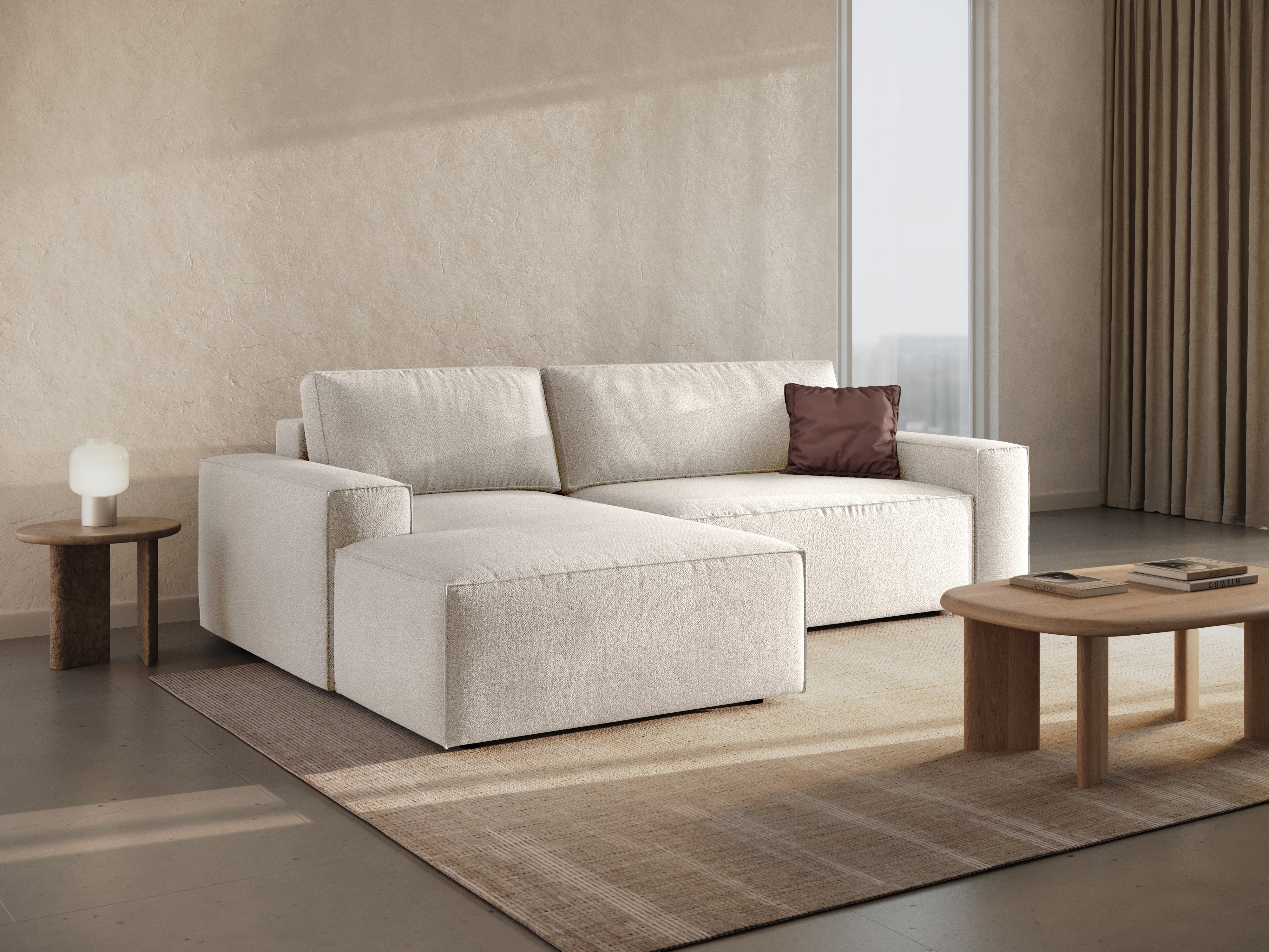 Ecksofa-Set Jodie, Material: Bouclé
