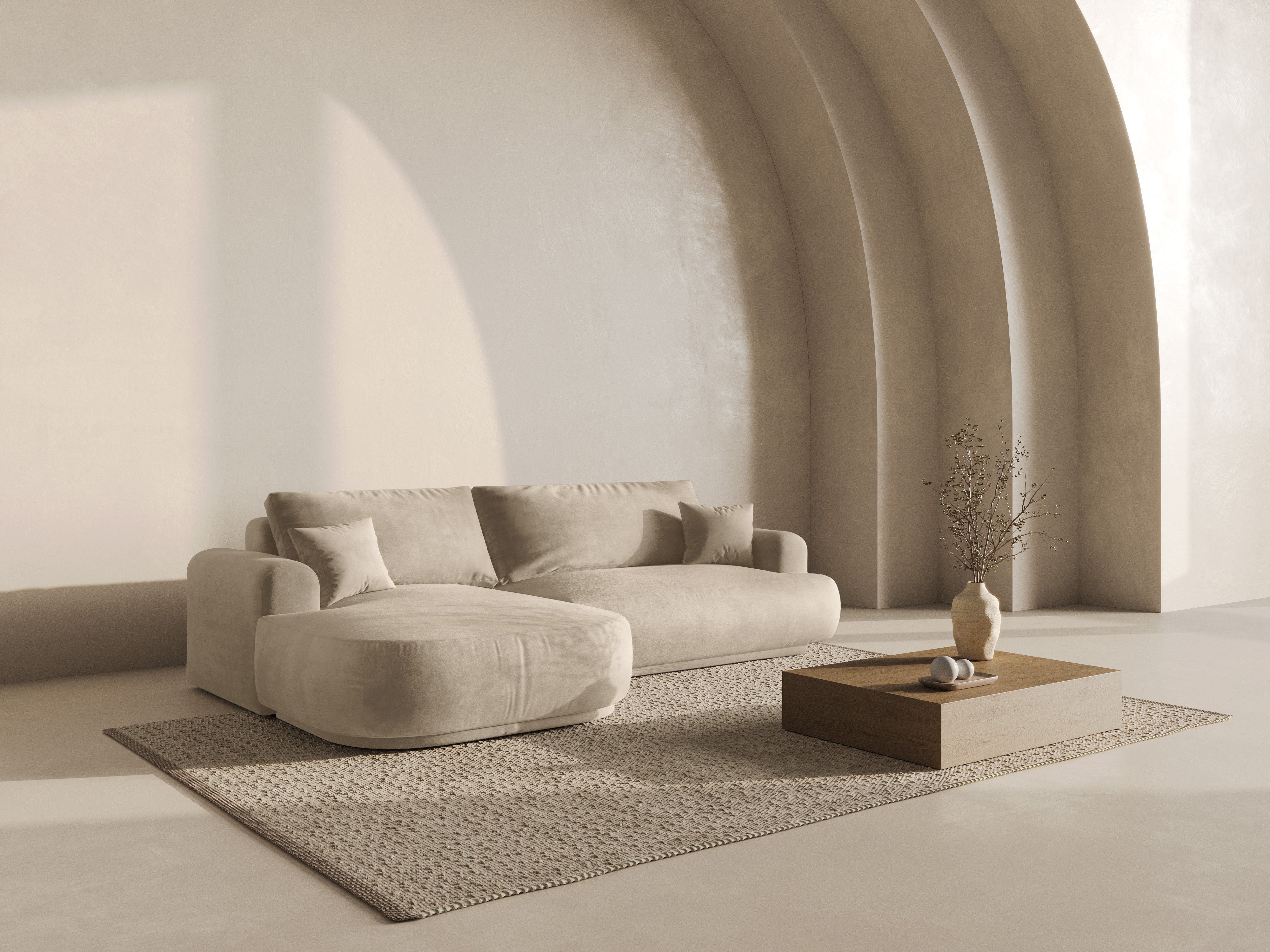 Ecksofa Ella 271x174cm, Material: Samt