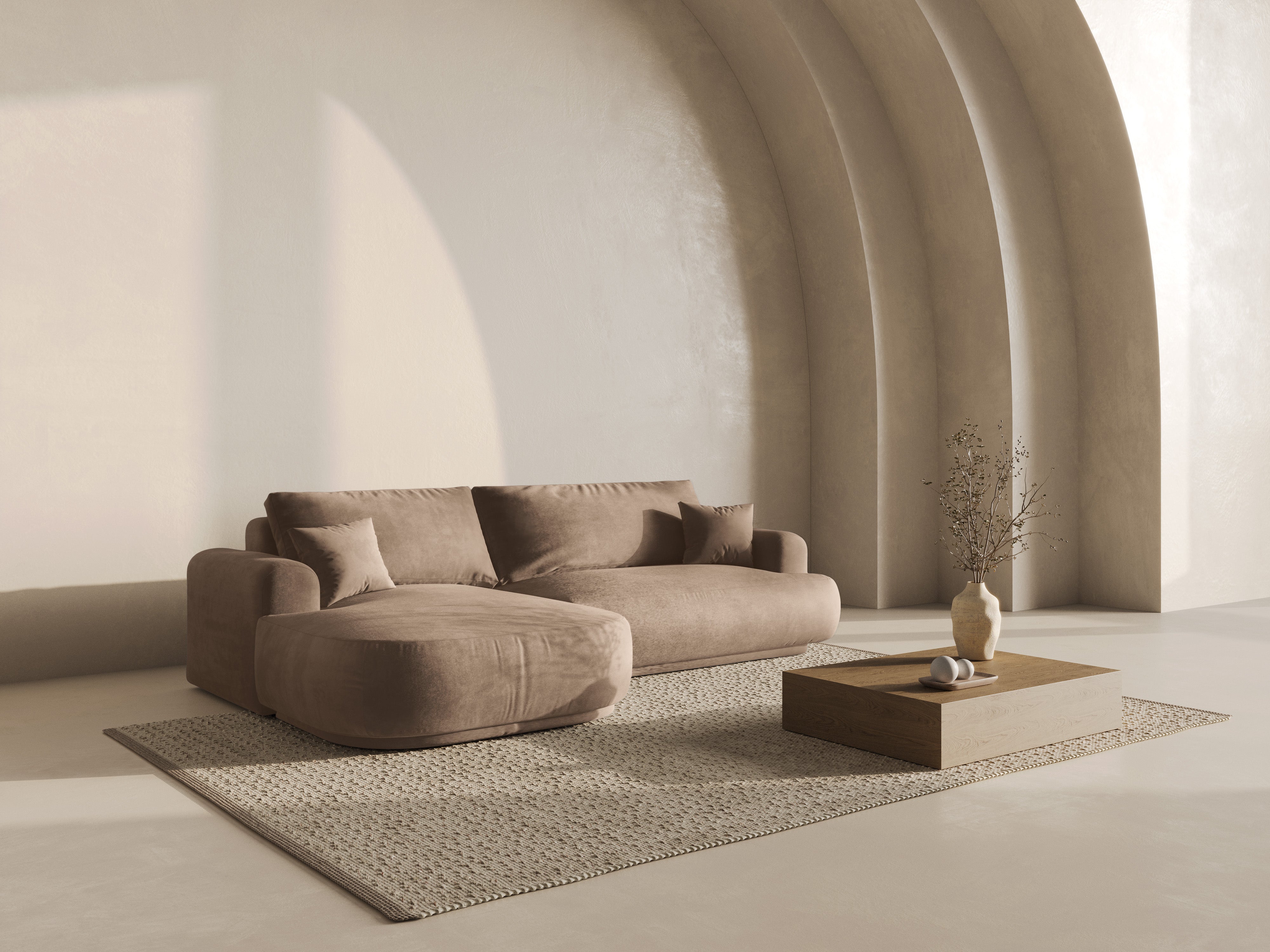 Ecksofa Ella 271x174cm, Material: Samt