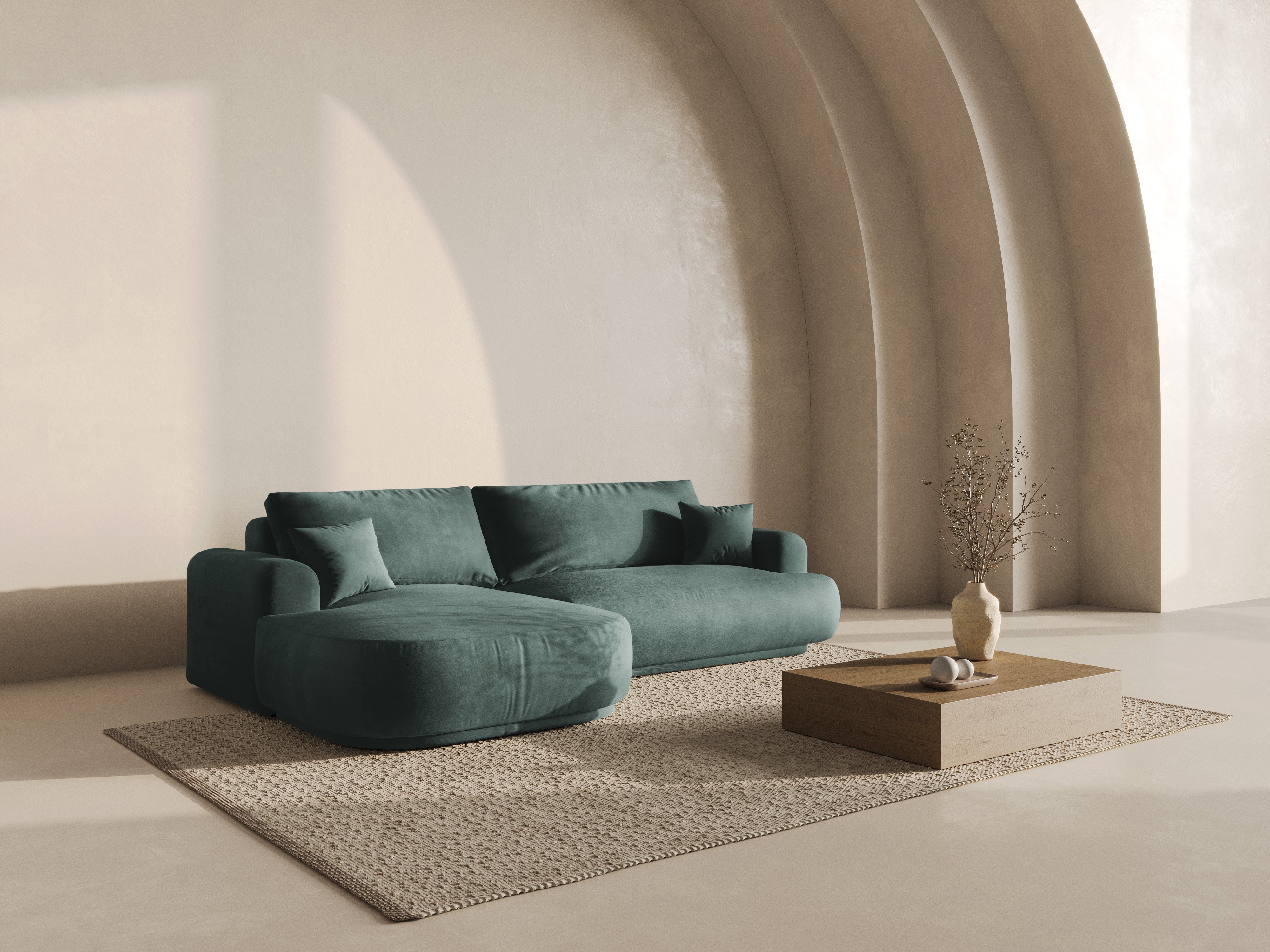 Ecksofa Ella 271x174cm, Material: Samt