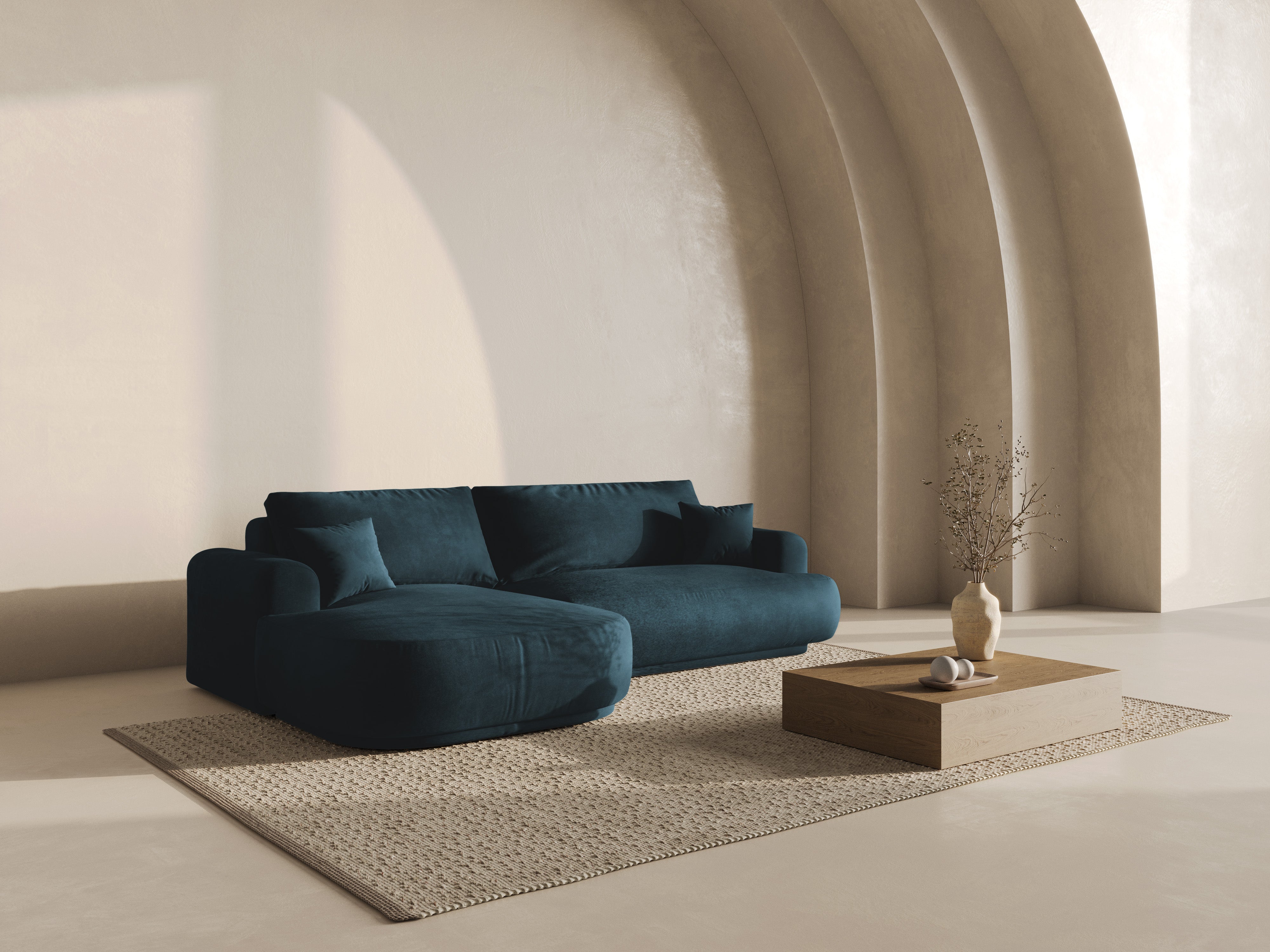 Ecksofa Ella 271x174cm, Material: Samt