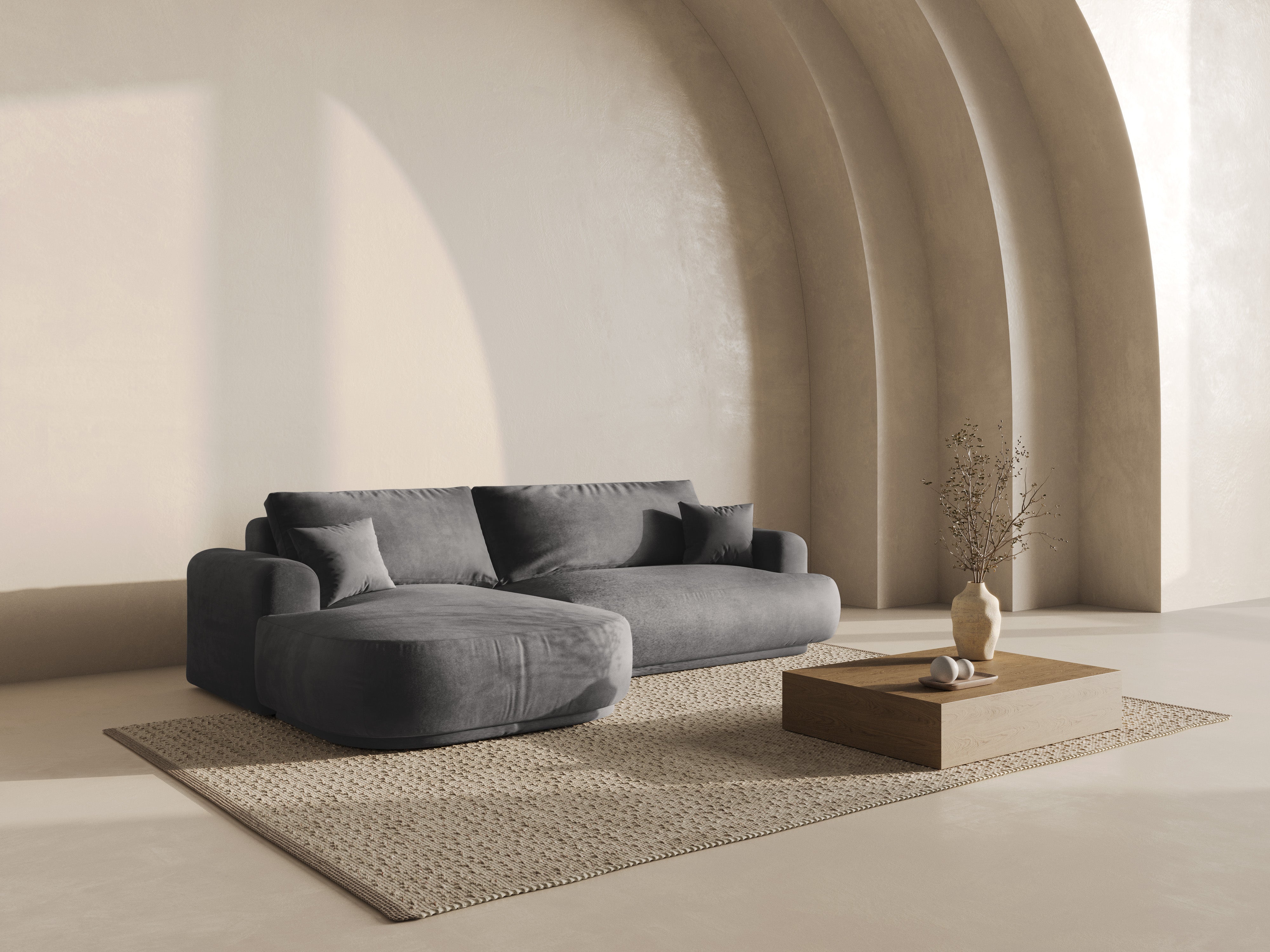 Ecksofa Ella 271x174cm, Material: Samt