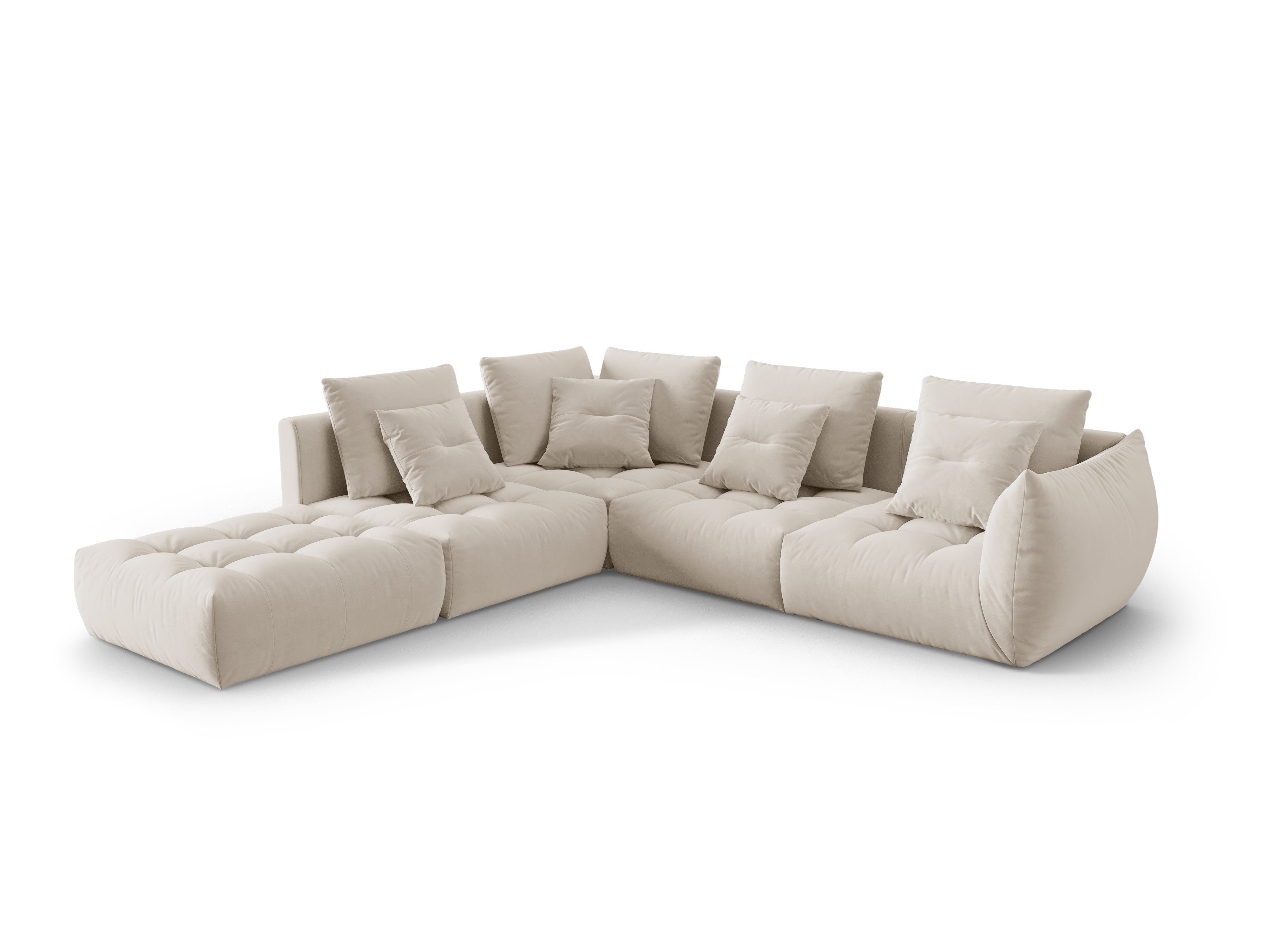 Bloom Ecksofa, 316x310 cm, Material: Samt