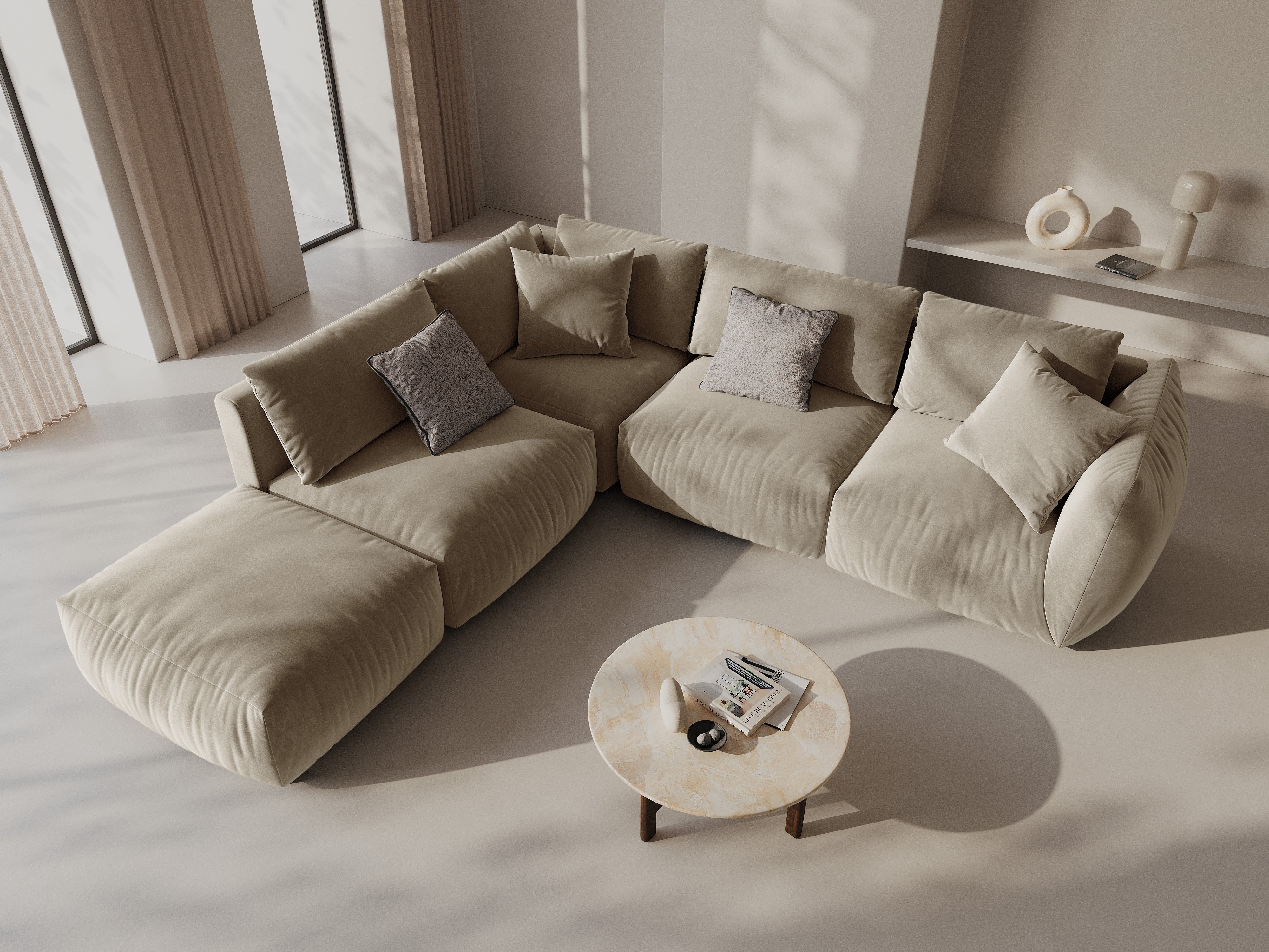 Ecksofa Chris 295x290cm, Material: Samt