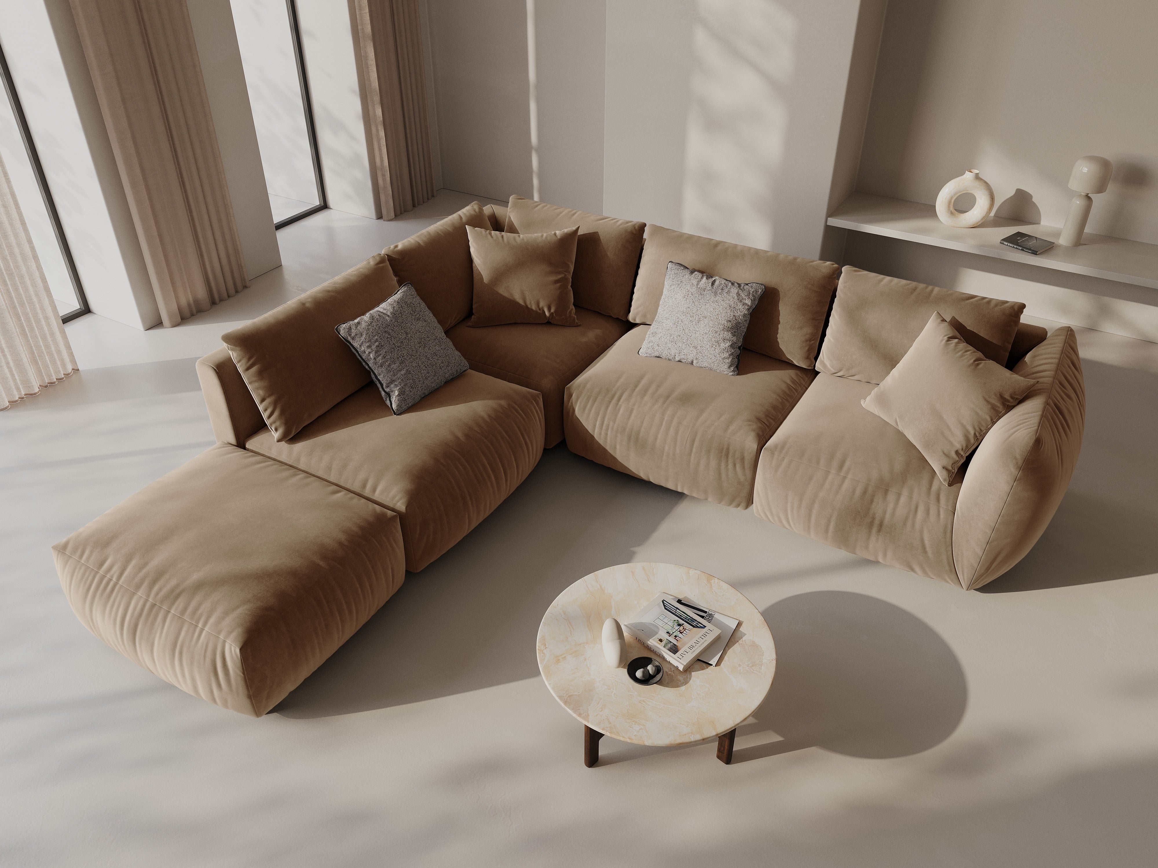 Ecksofa Chris 295x290cm, Material: Samt