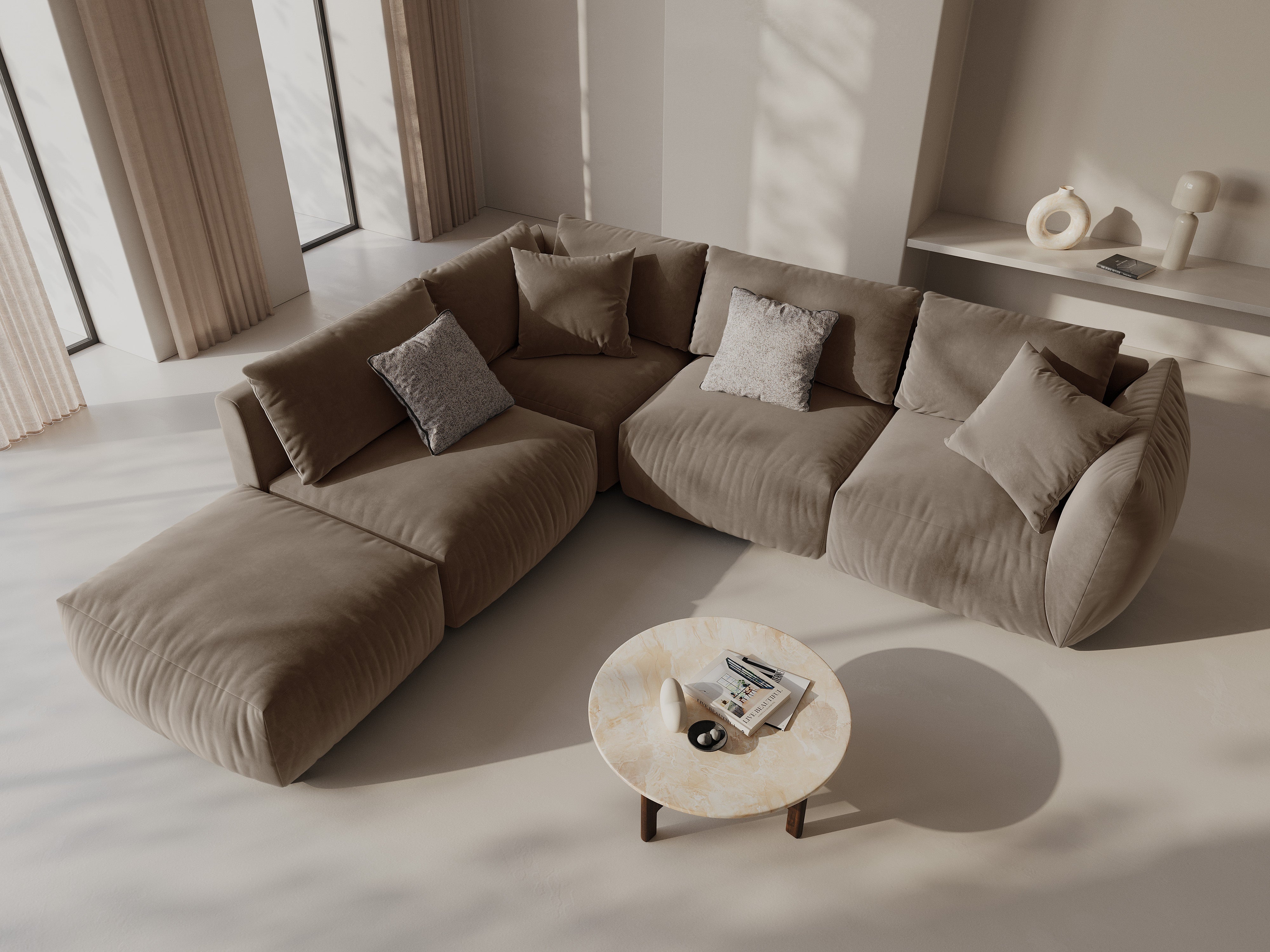 Ecksofa Chris 295x290cm, Material: Samt