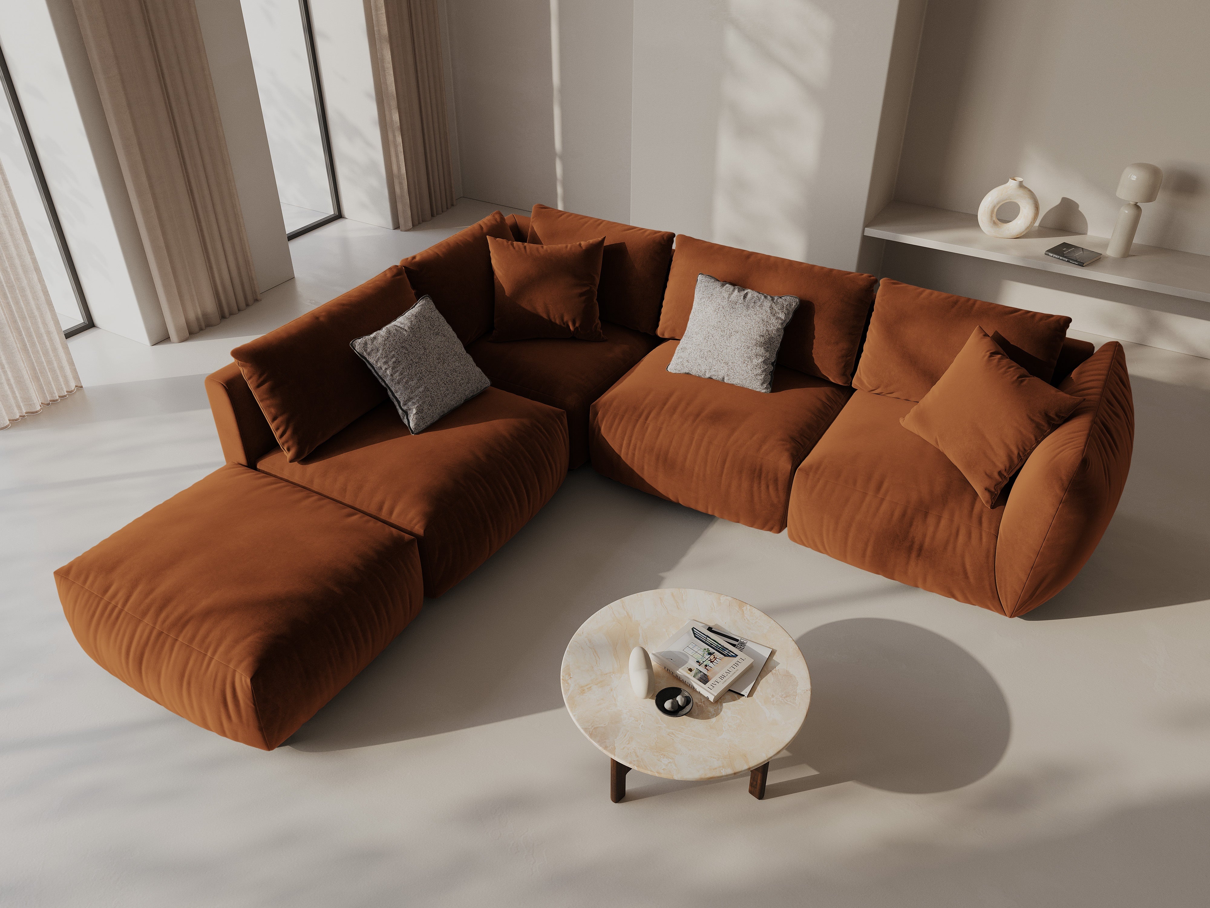 Ecksofa Chris 295x290cm, Material: Samt