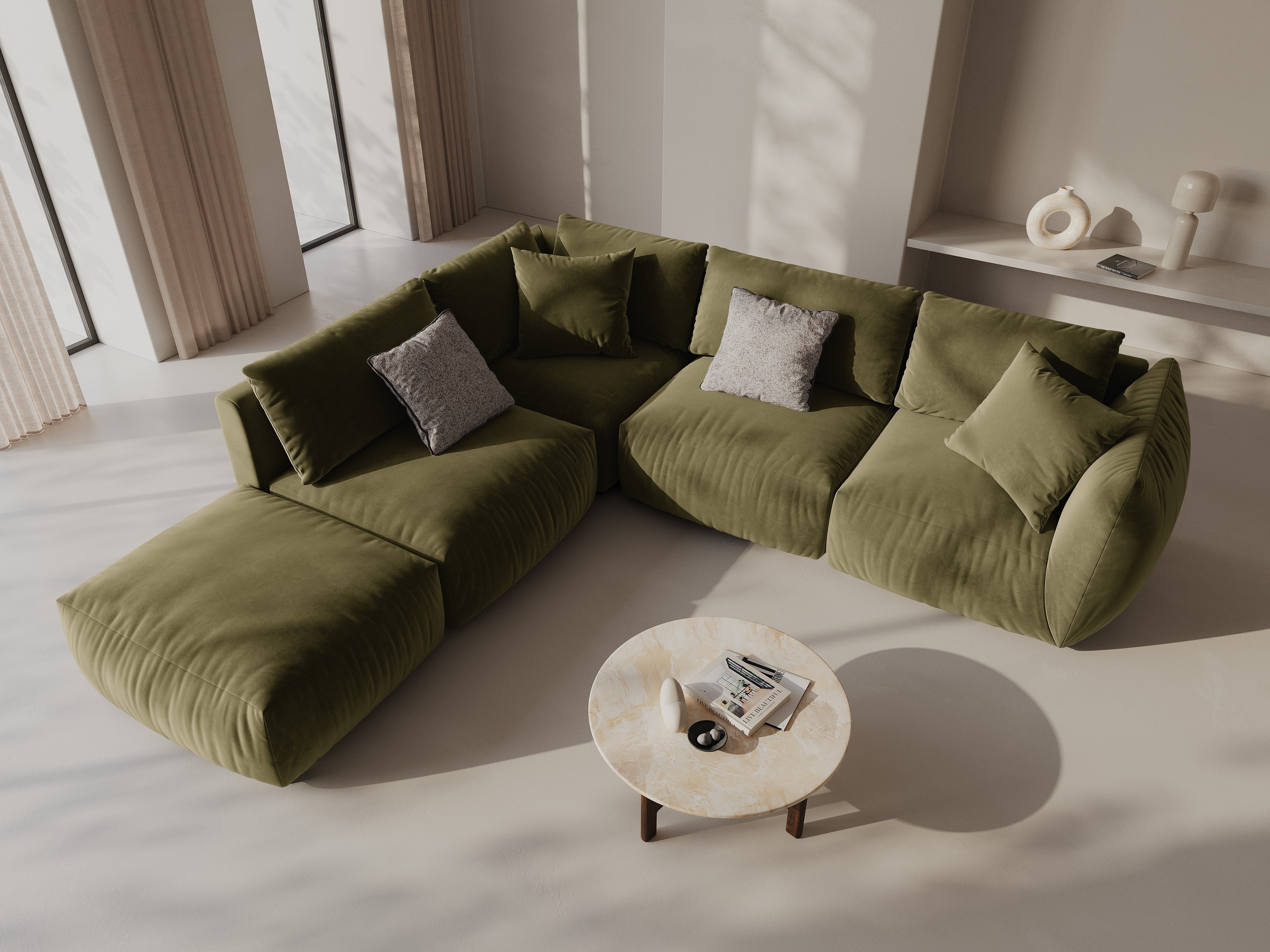 Ecksofa Chris 295x290cm, Material: Samt