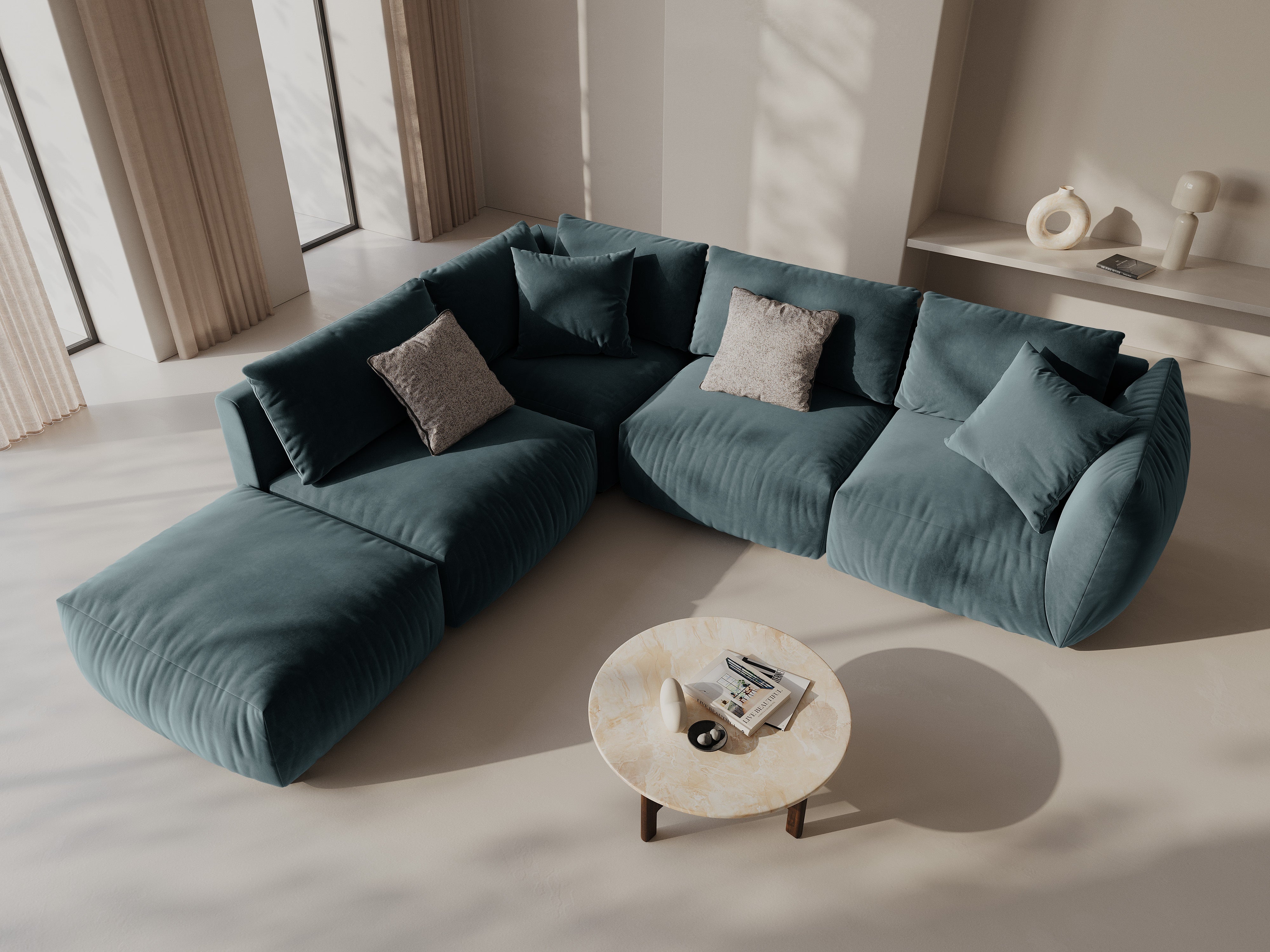 Ecksofa Chris 295x290cm, Material: Samt