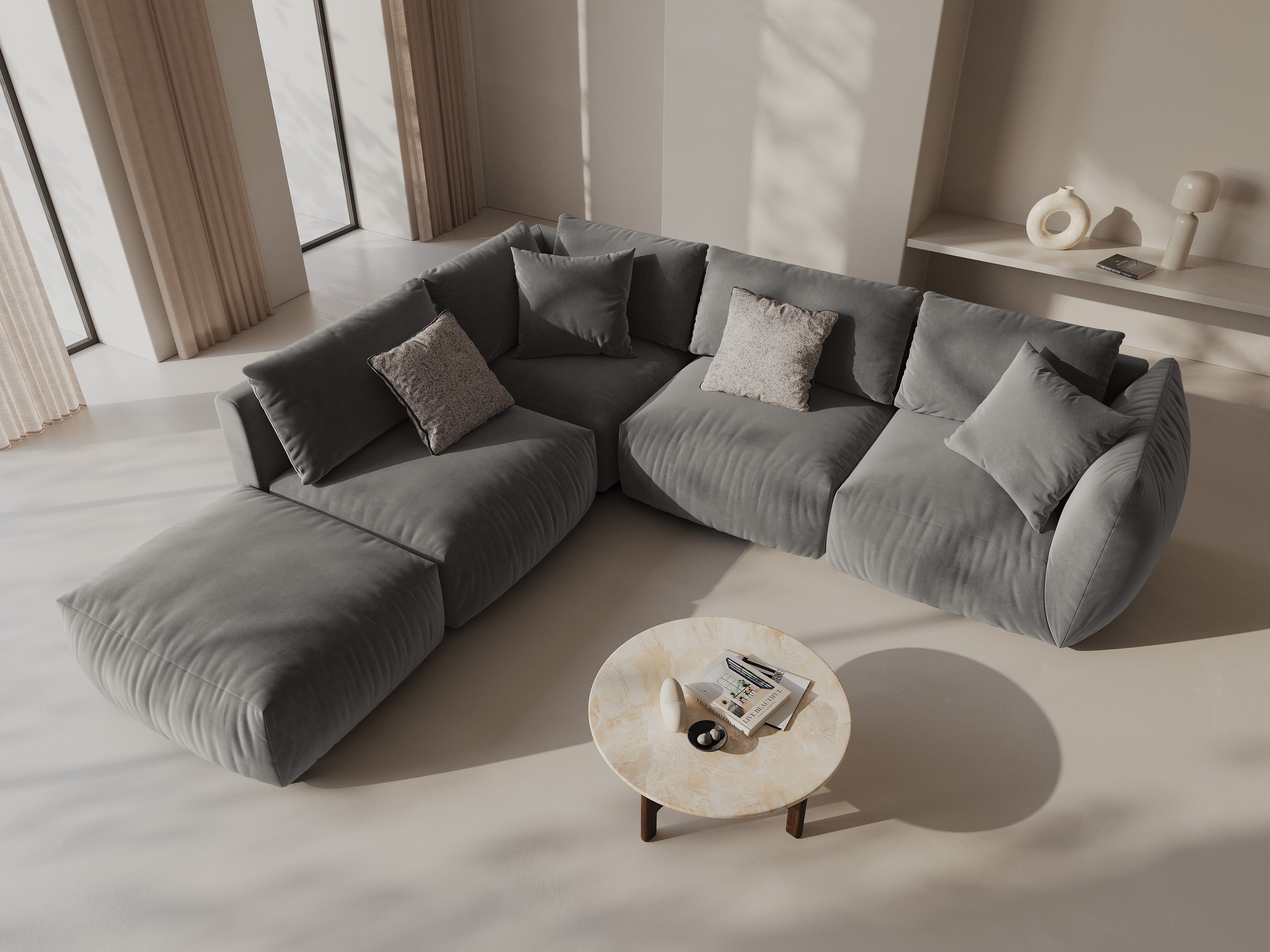 Ecksofa Chris 295x290cm, Material: Samt