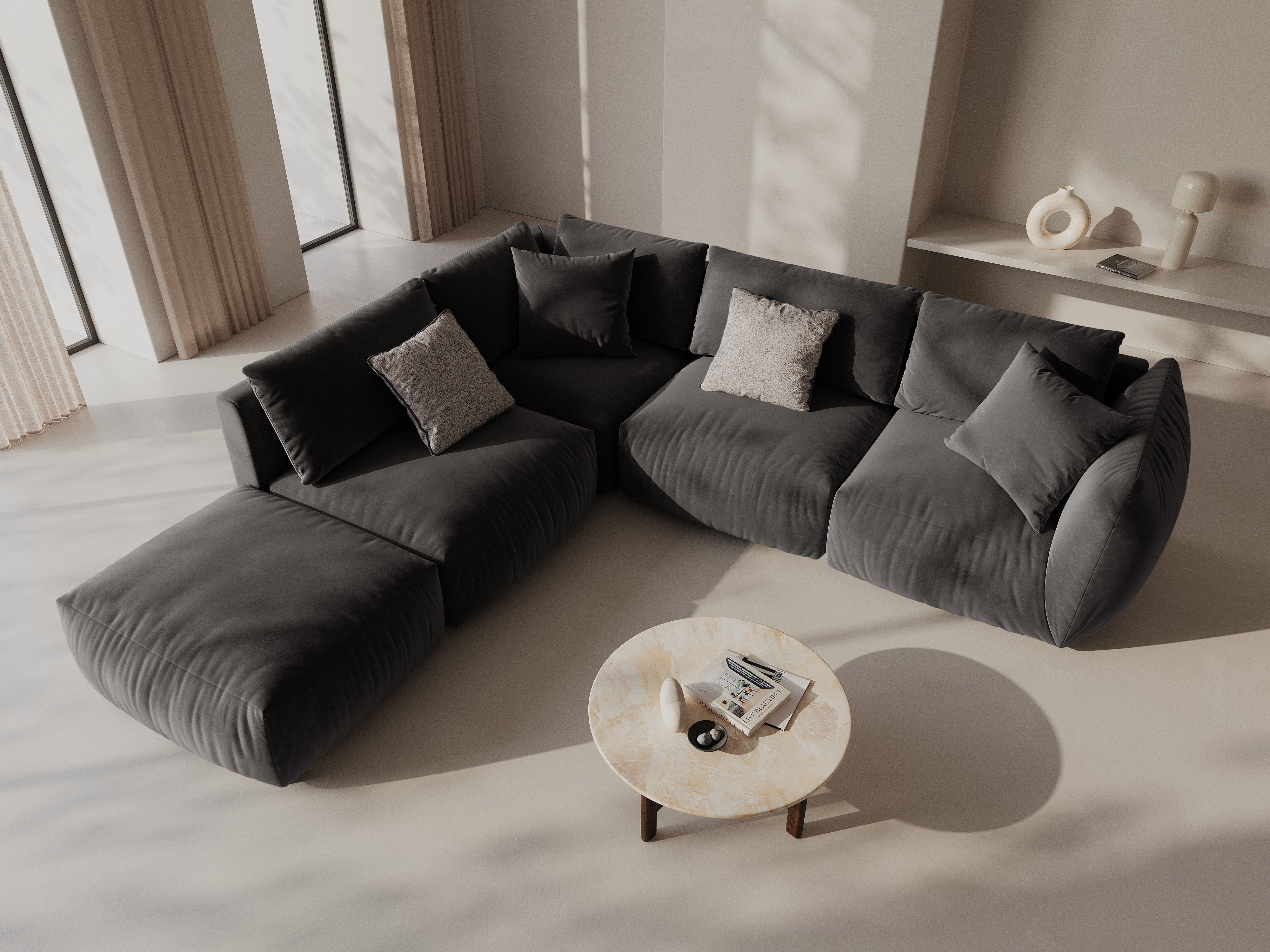 Ecksofa Chris 295x290cm, Material: Samt