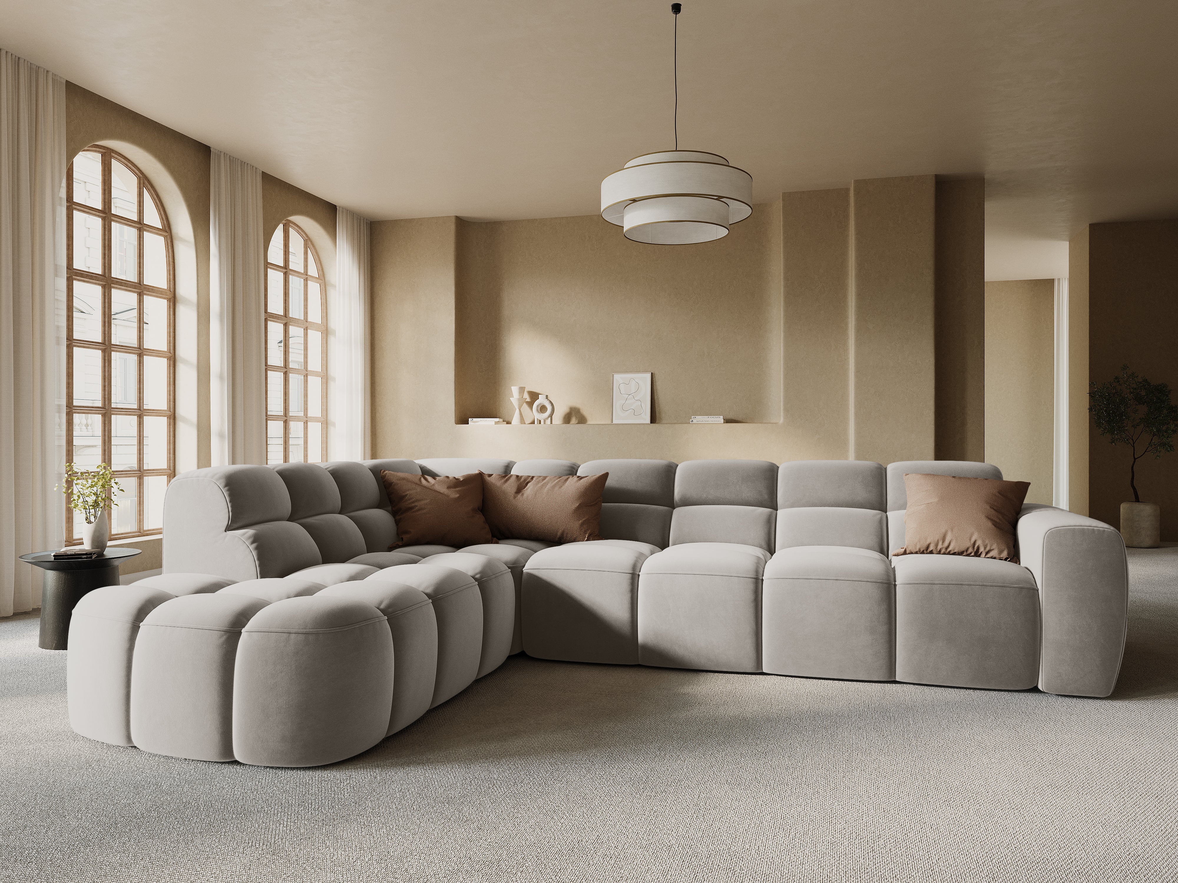 Ecksofa Lisa 293x234cm, Material: Samt