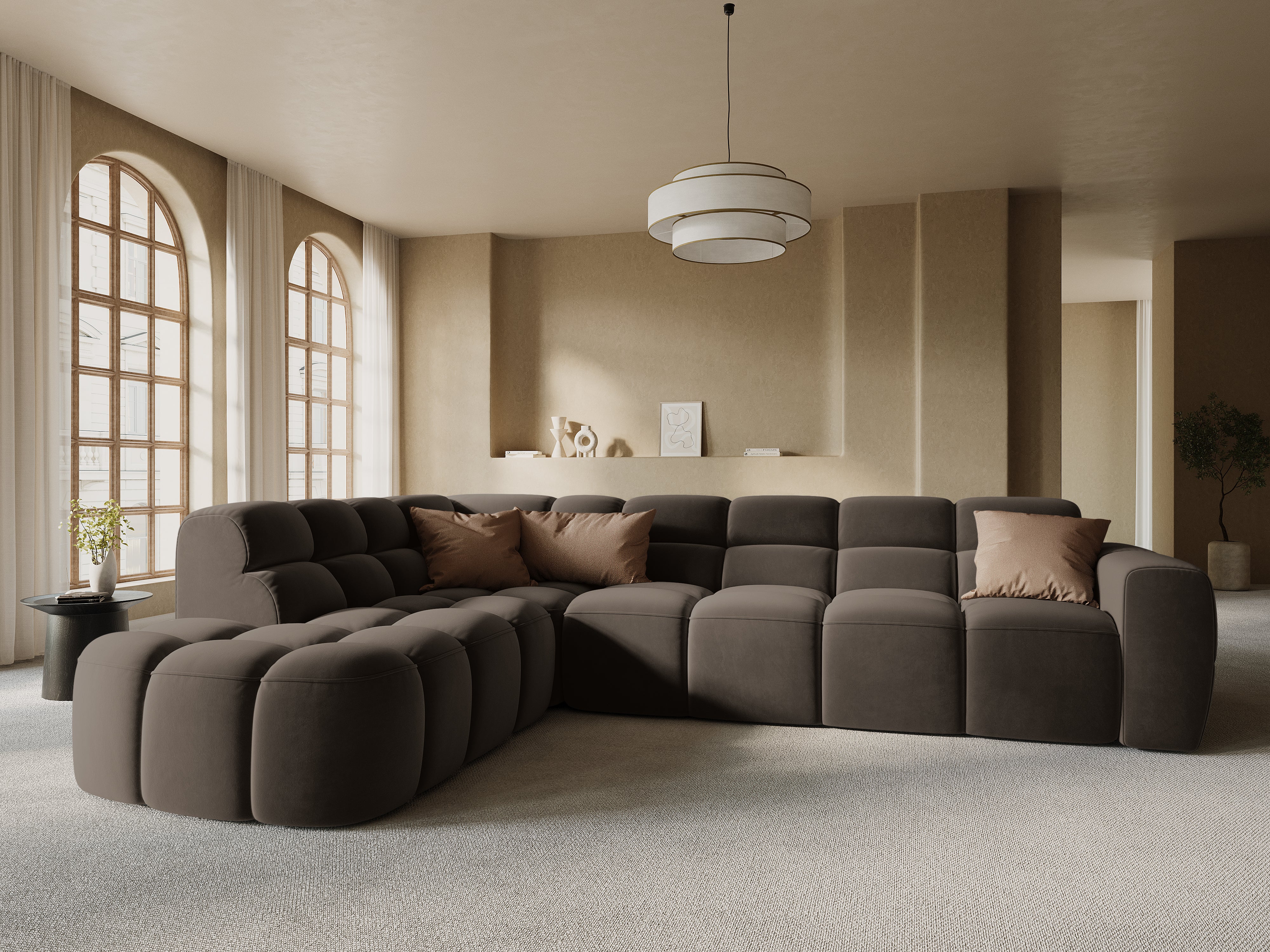 Ecksofa Lisa 293x234cm, Material: Samt