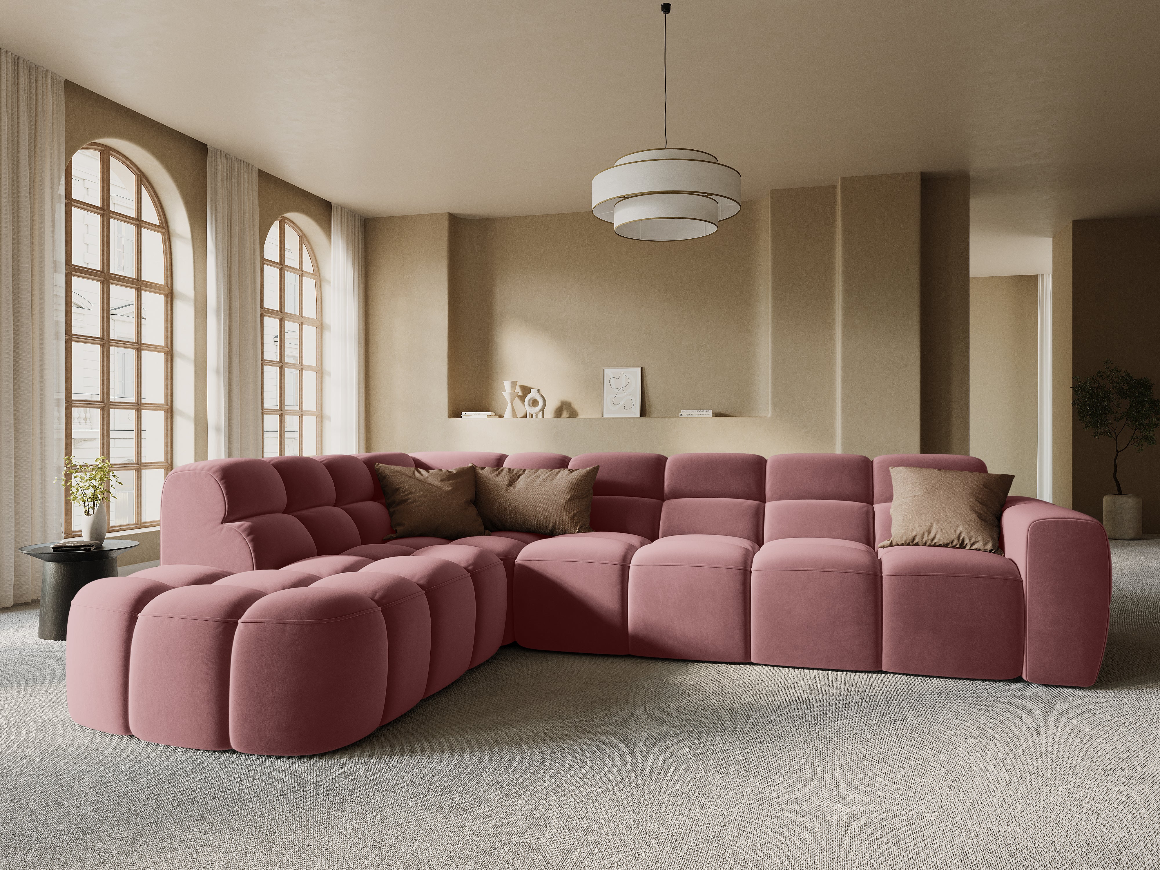 Ecksofa Lisa 293x234cm, Material: Samt