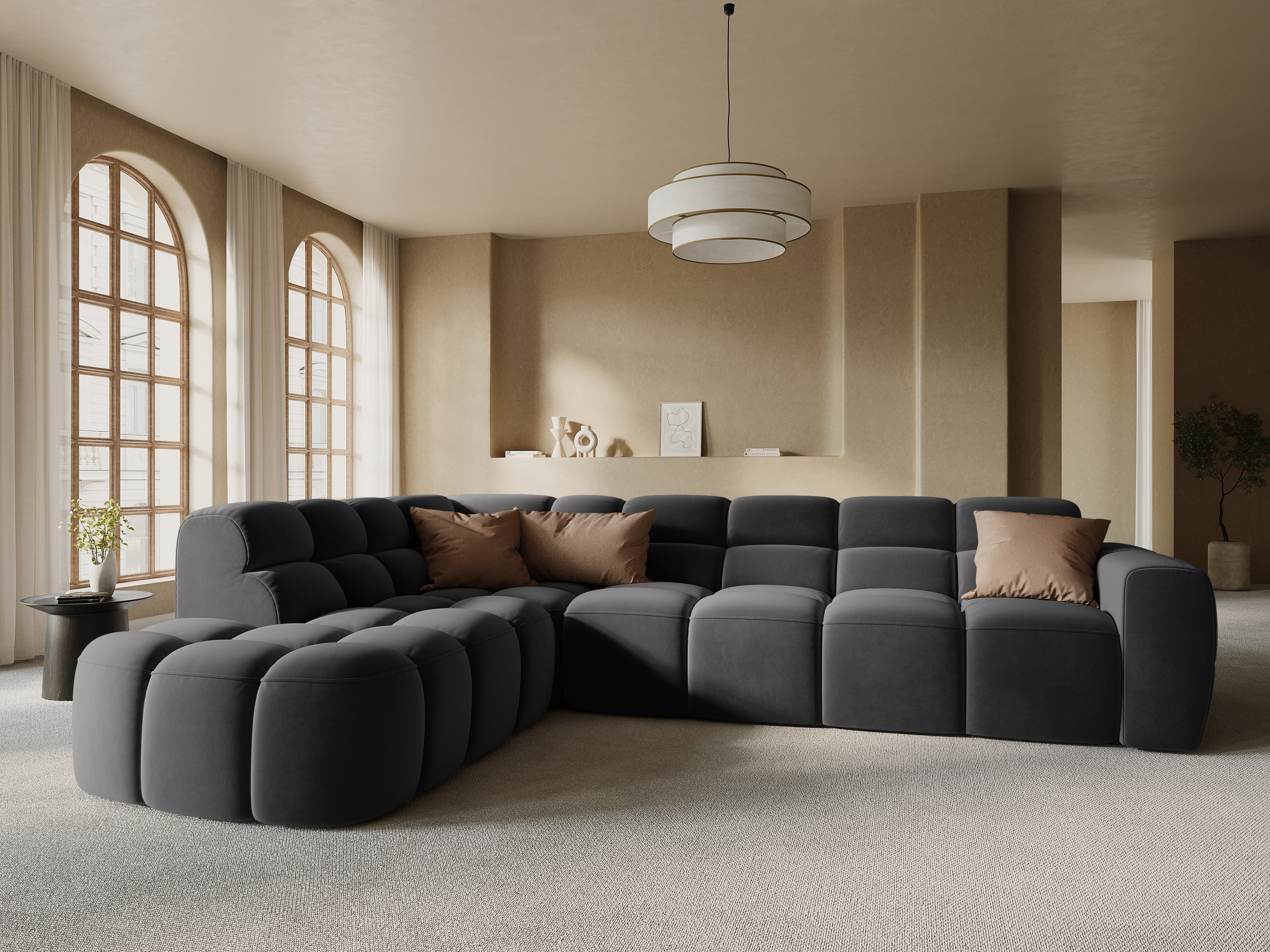 Ecksofa Lisa 293x234cm, Material: Samt