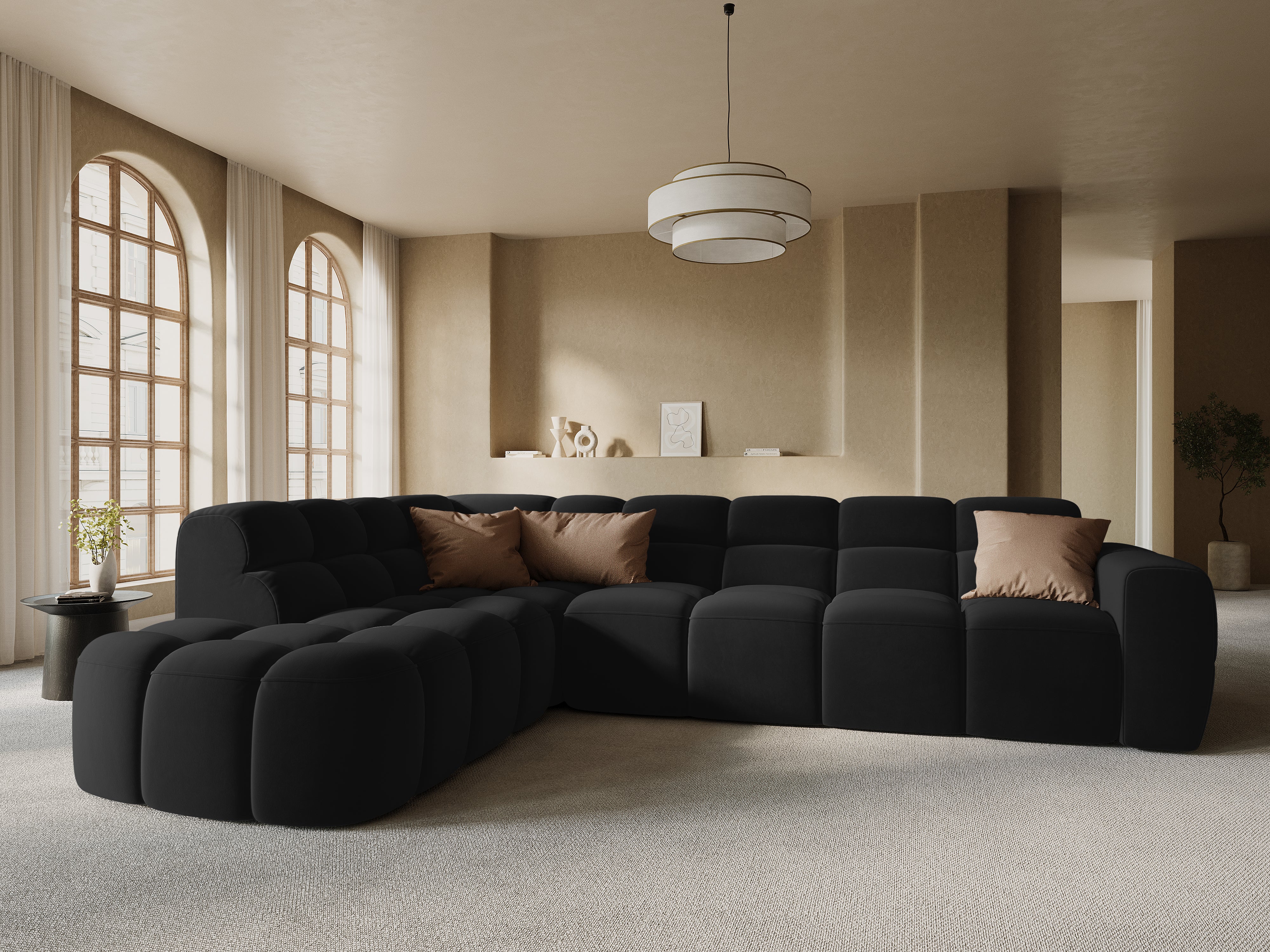 Ecksofa Lisa 293x234cm, Material: Samt